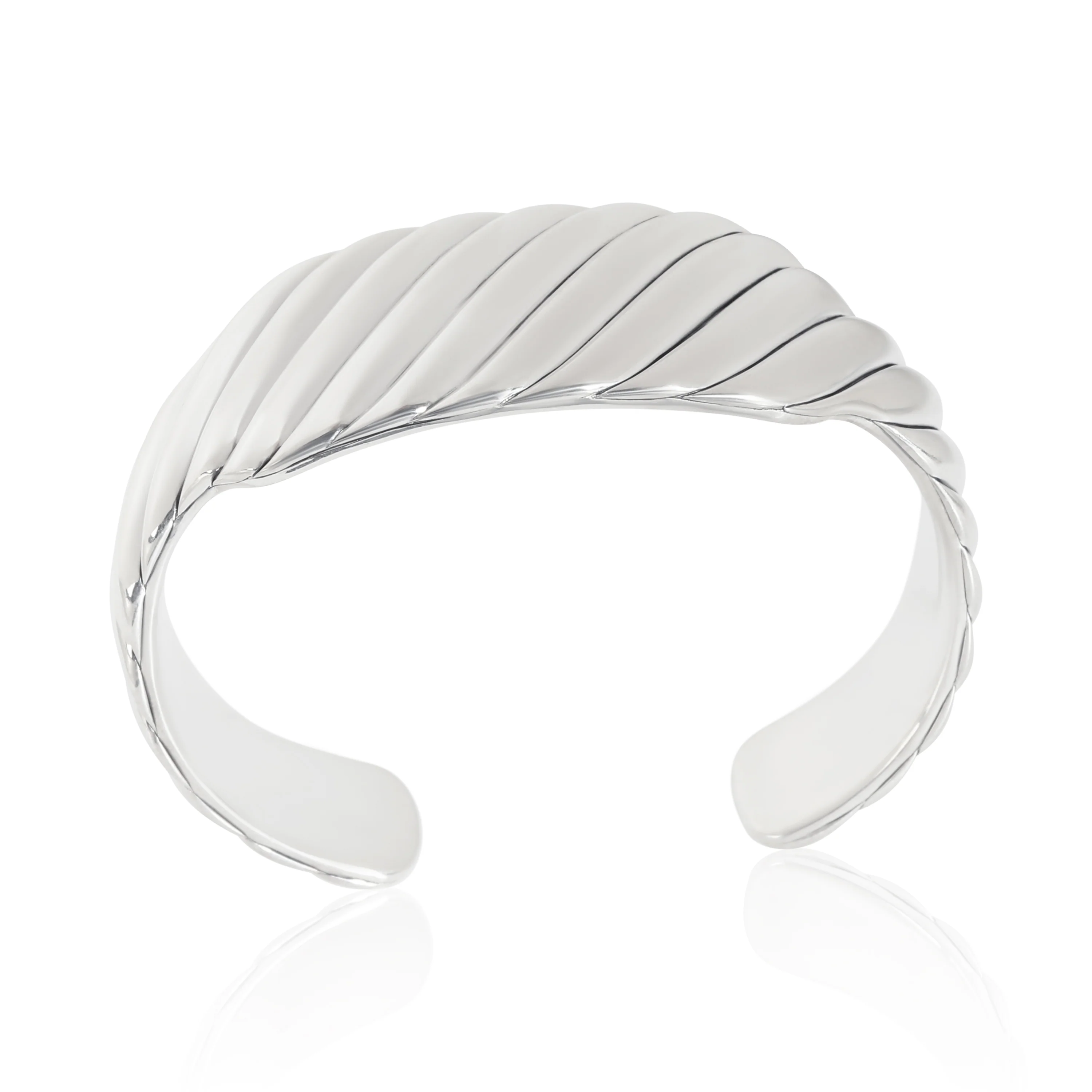 Sculpted Cable Contour Cuff Bracelet - Image 5