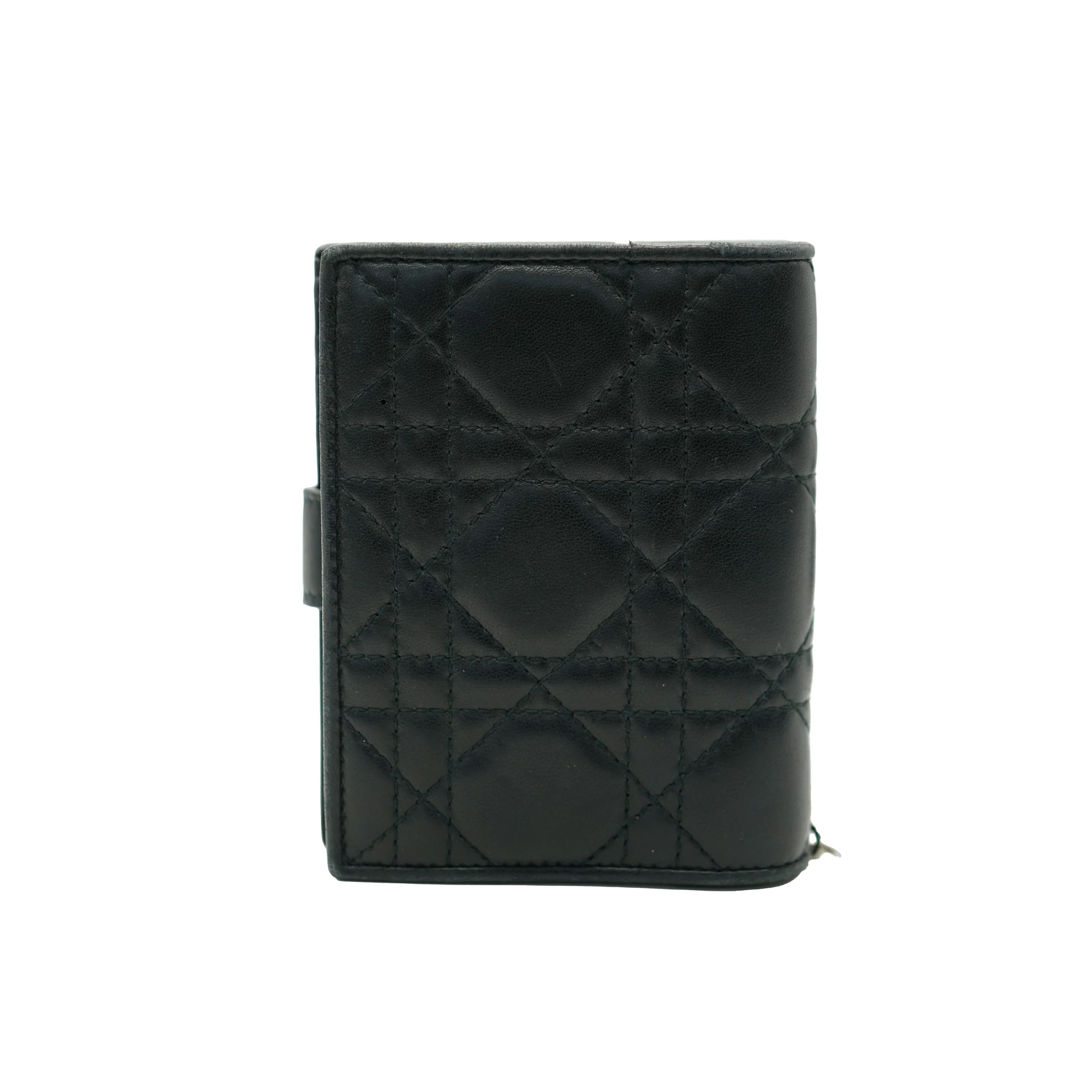 Black Quilted Lambskin Cannage Lady Dior Wallet - Image 3