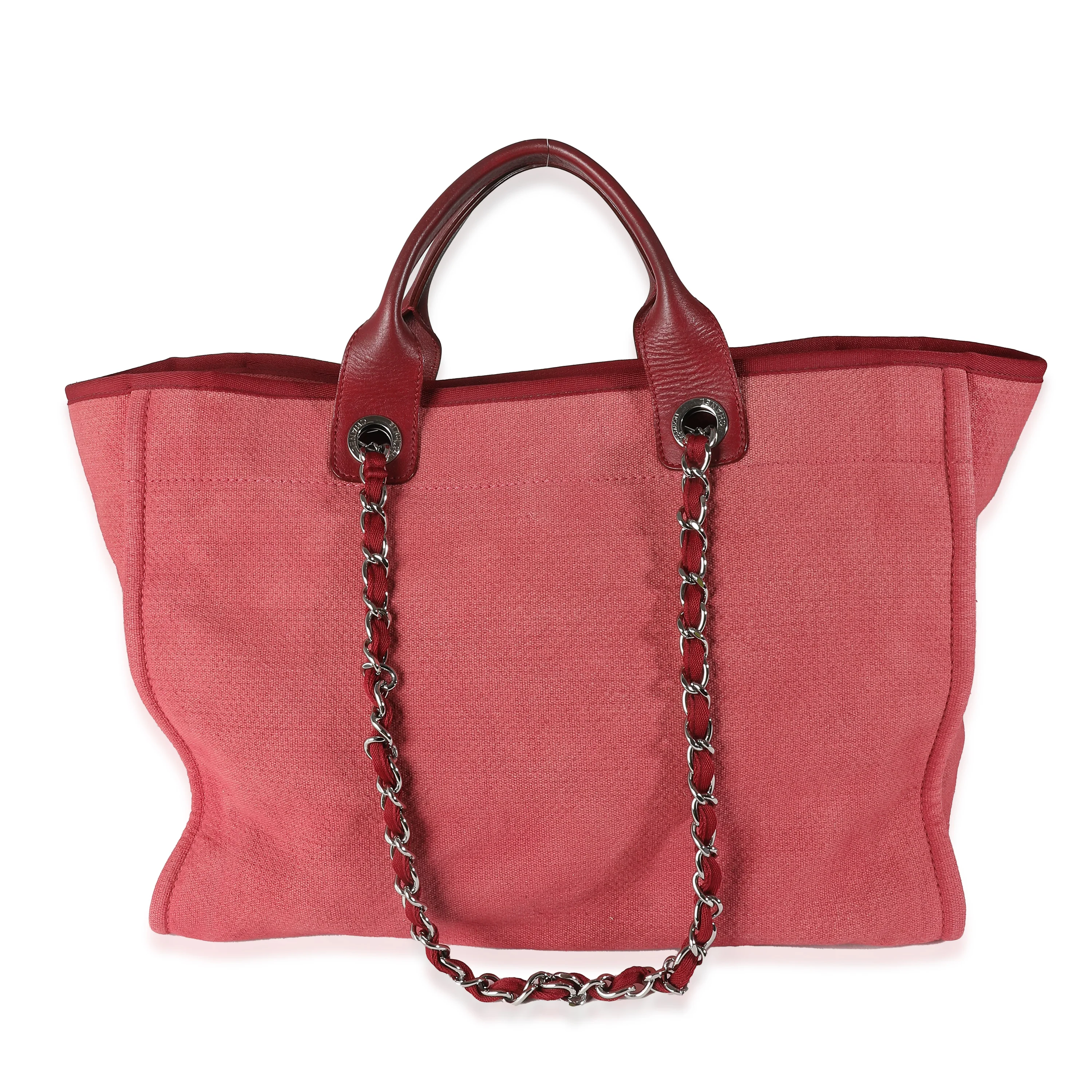 Red Canvas Medium Deauville Tote - Image 4