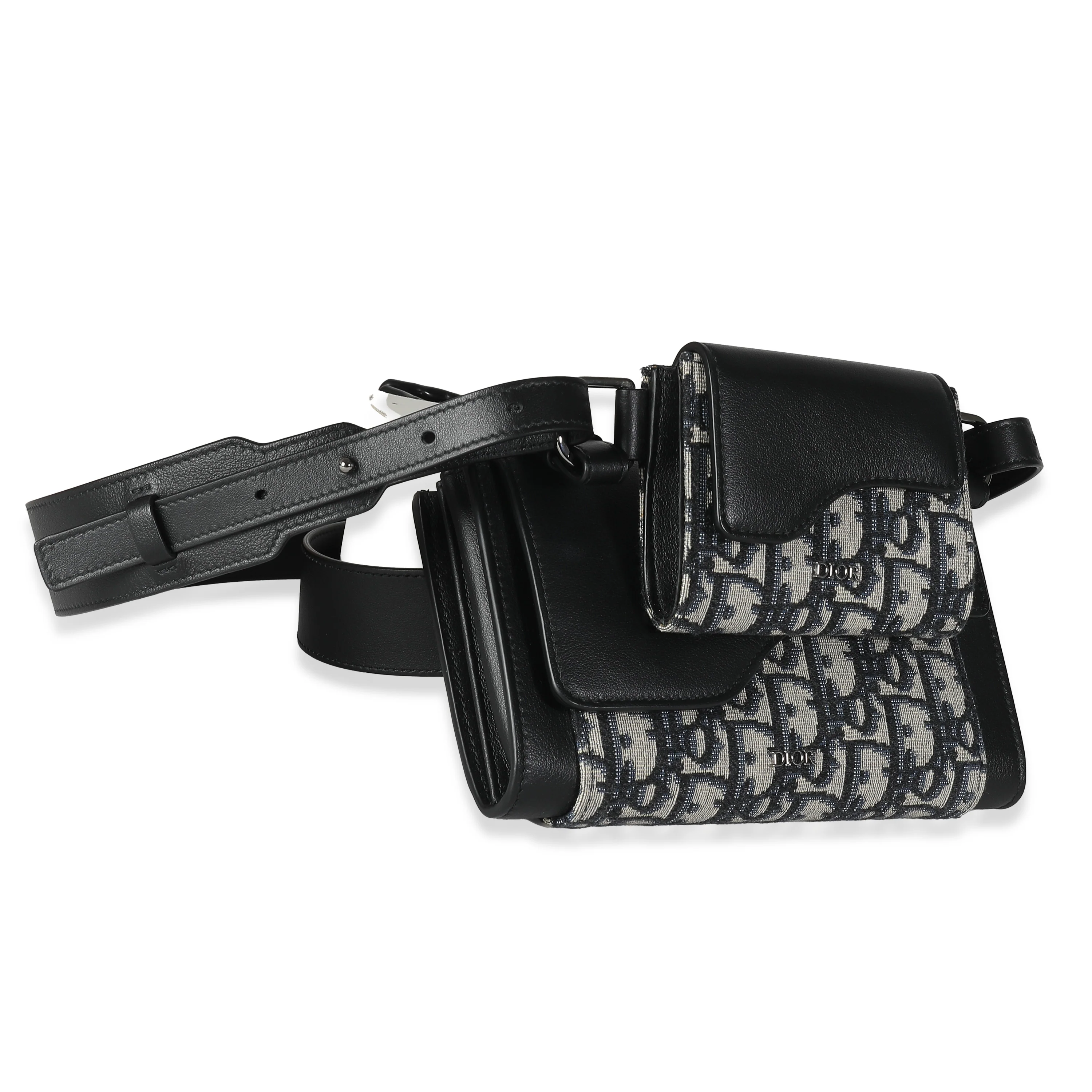 Dior Beige Black Oblique Canvas Elite Shoulder Pouch - Image 3