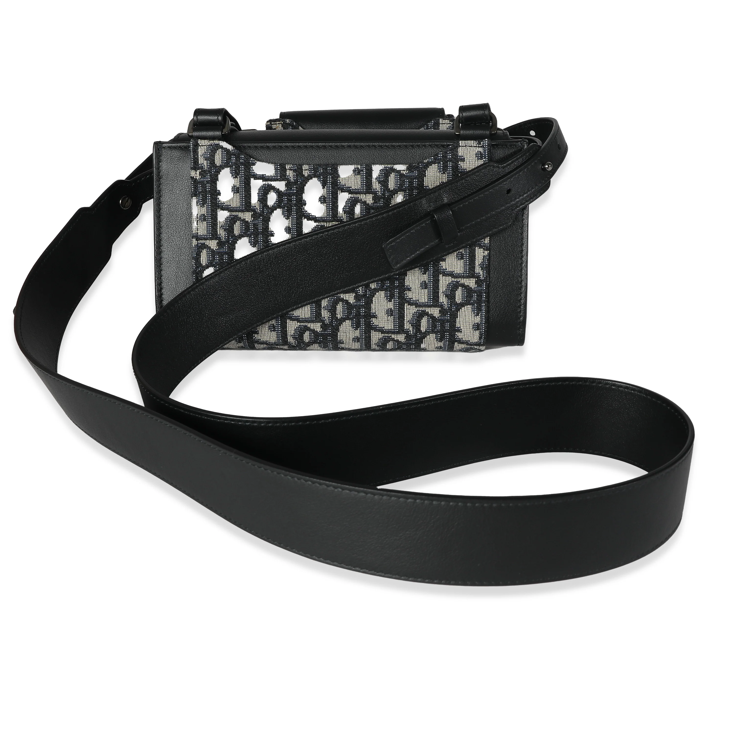 Dior Beige Black Oblique Canvas Elite Shoulder Pouch - Image 5