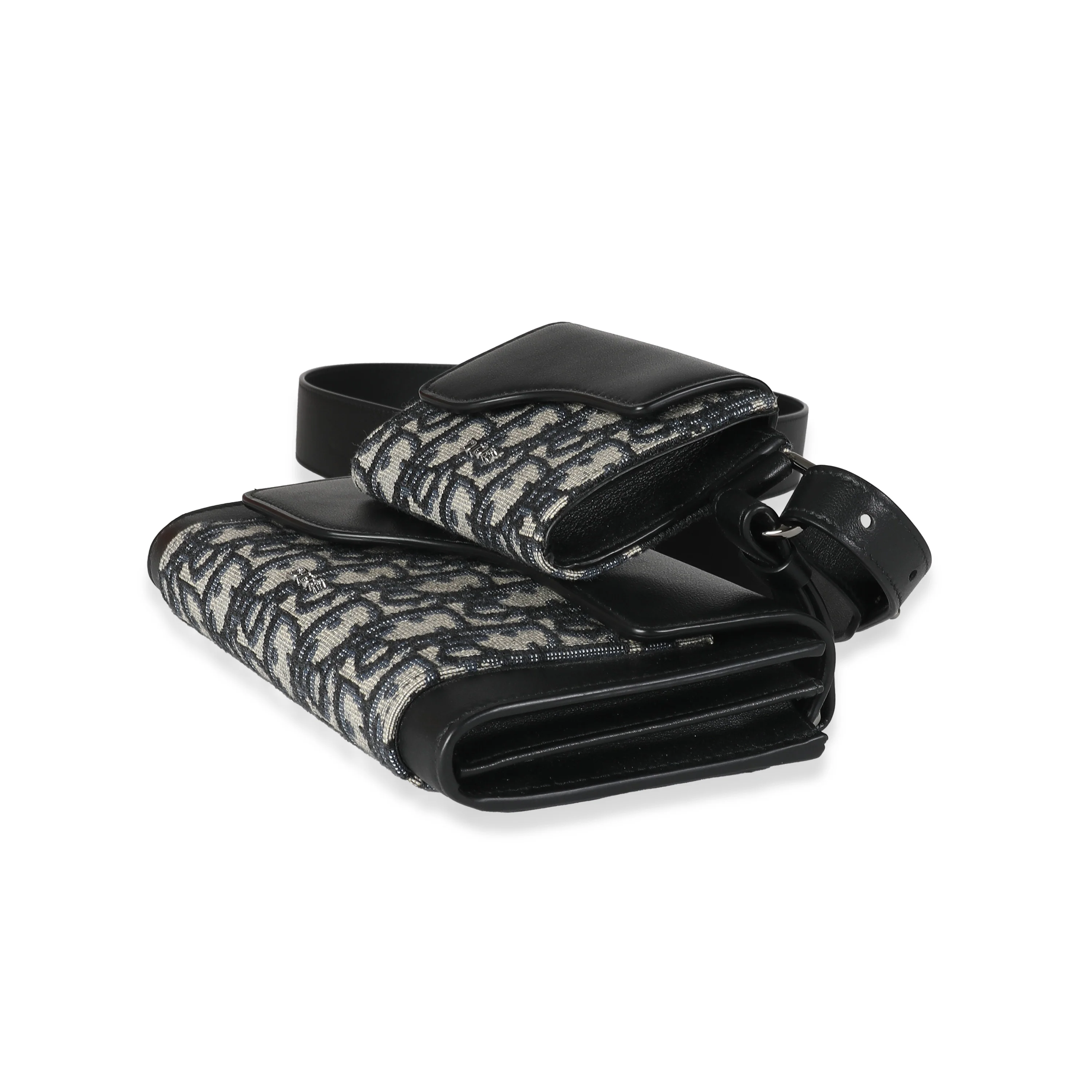 Dior Beige Black Oblique Canvas Elite Shoulder Pouch - Image 7
