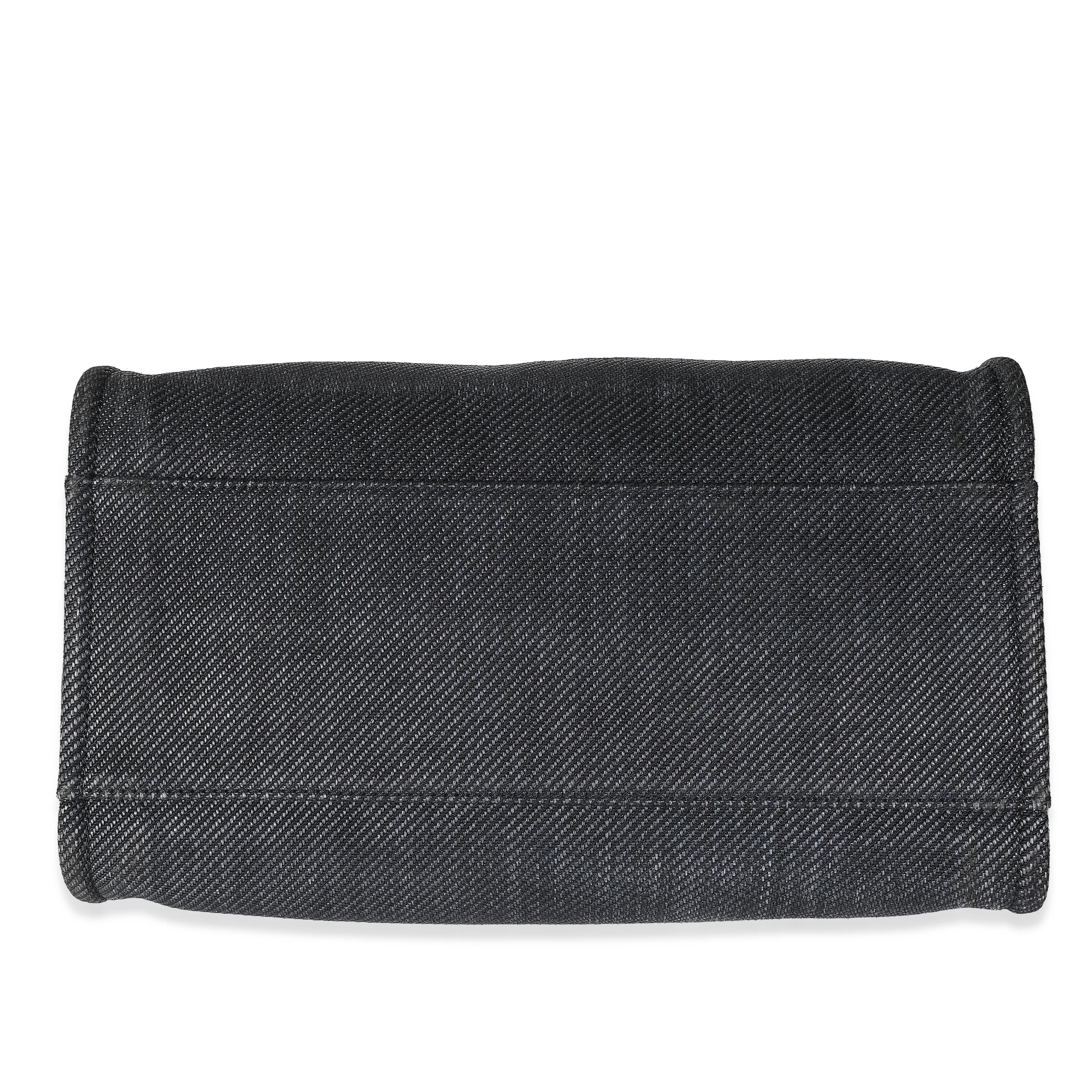 Dark Navy Mixed Fibers Large Deauville Tote - Image 6