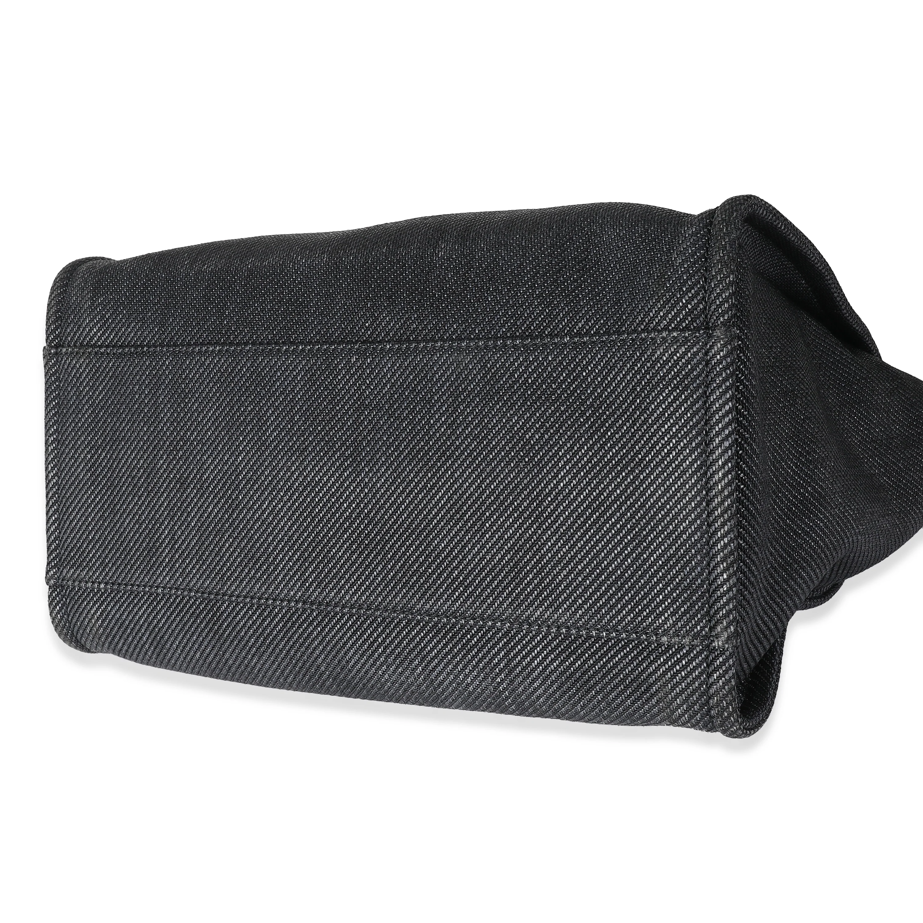 Dark Navy Mixed Fibers Large Deauville Tote - Image 7