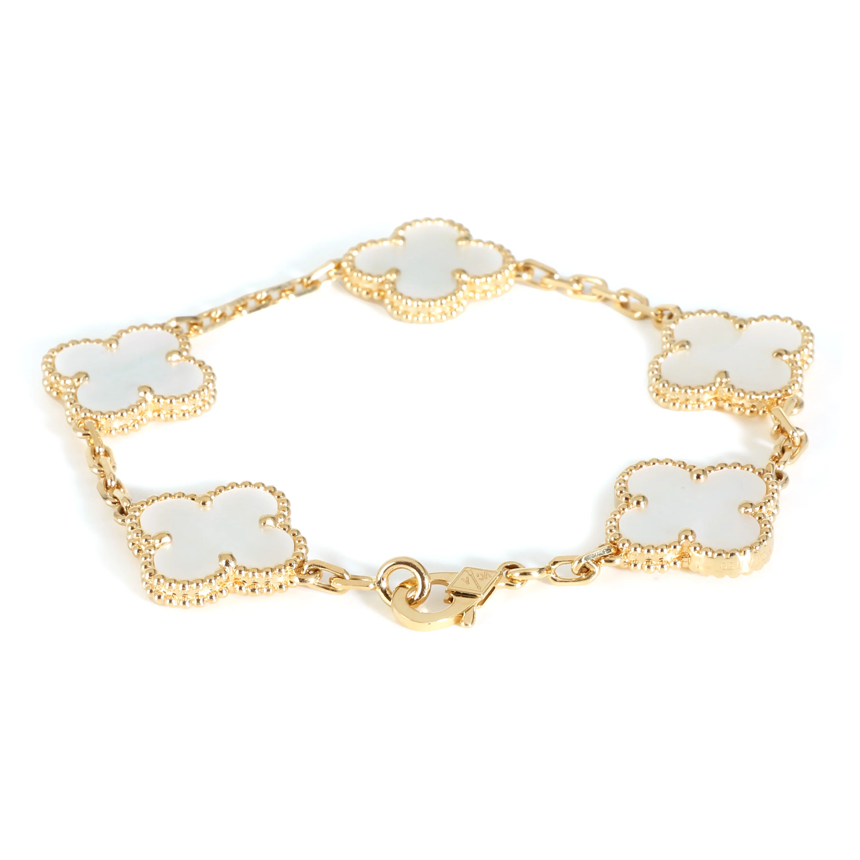 Alhambra Mother Of Pearl Bracelet in 18k Yellow Gold - Image 3