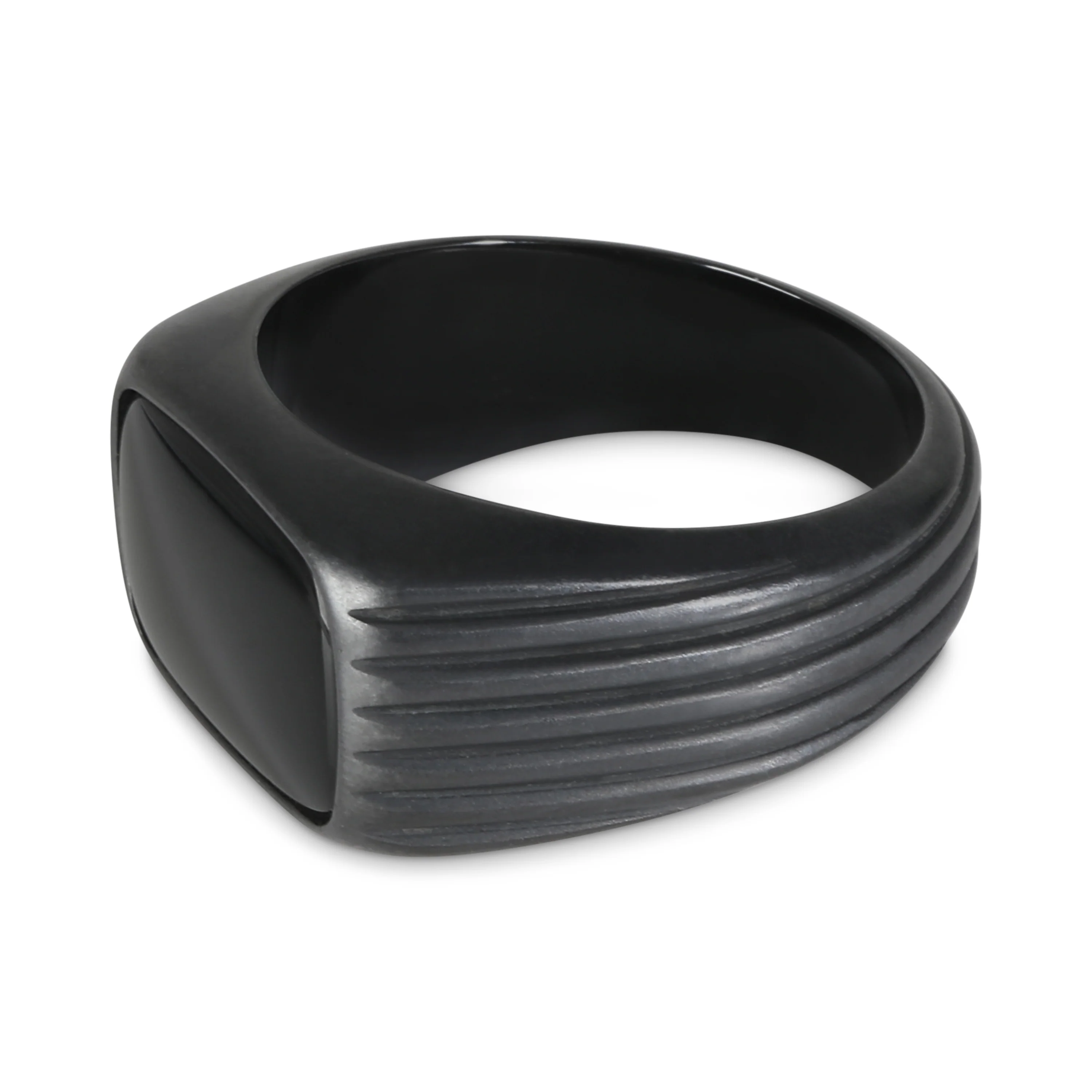 Royal Cord Onyx Fashion Ring in  Titanium - Image 2