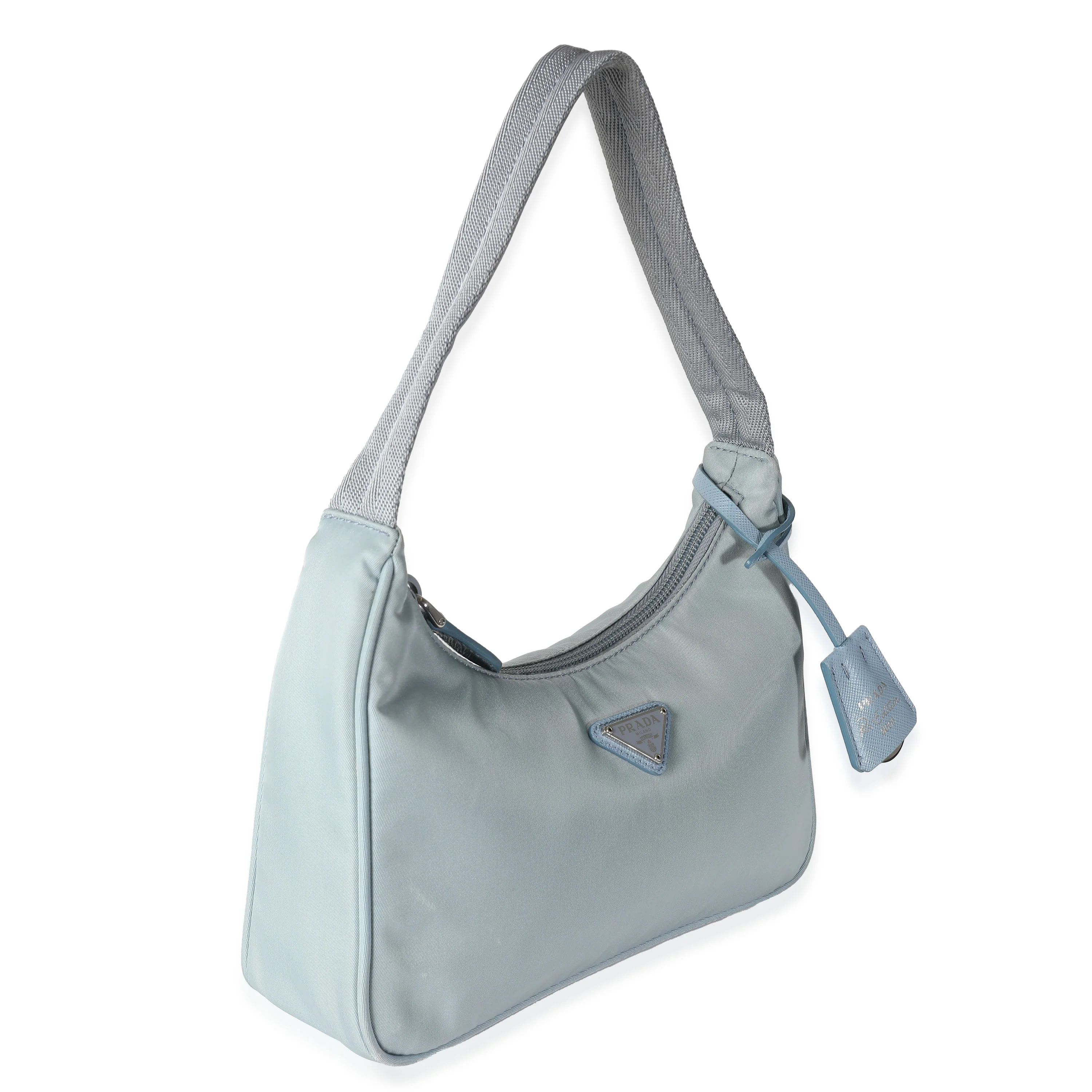 Light Blue Re-Nylon Re-Edition 2005 Mini Hobo - Image 3