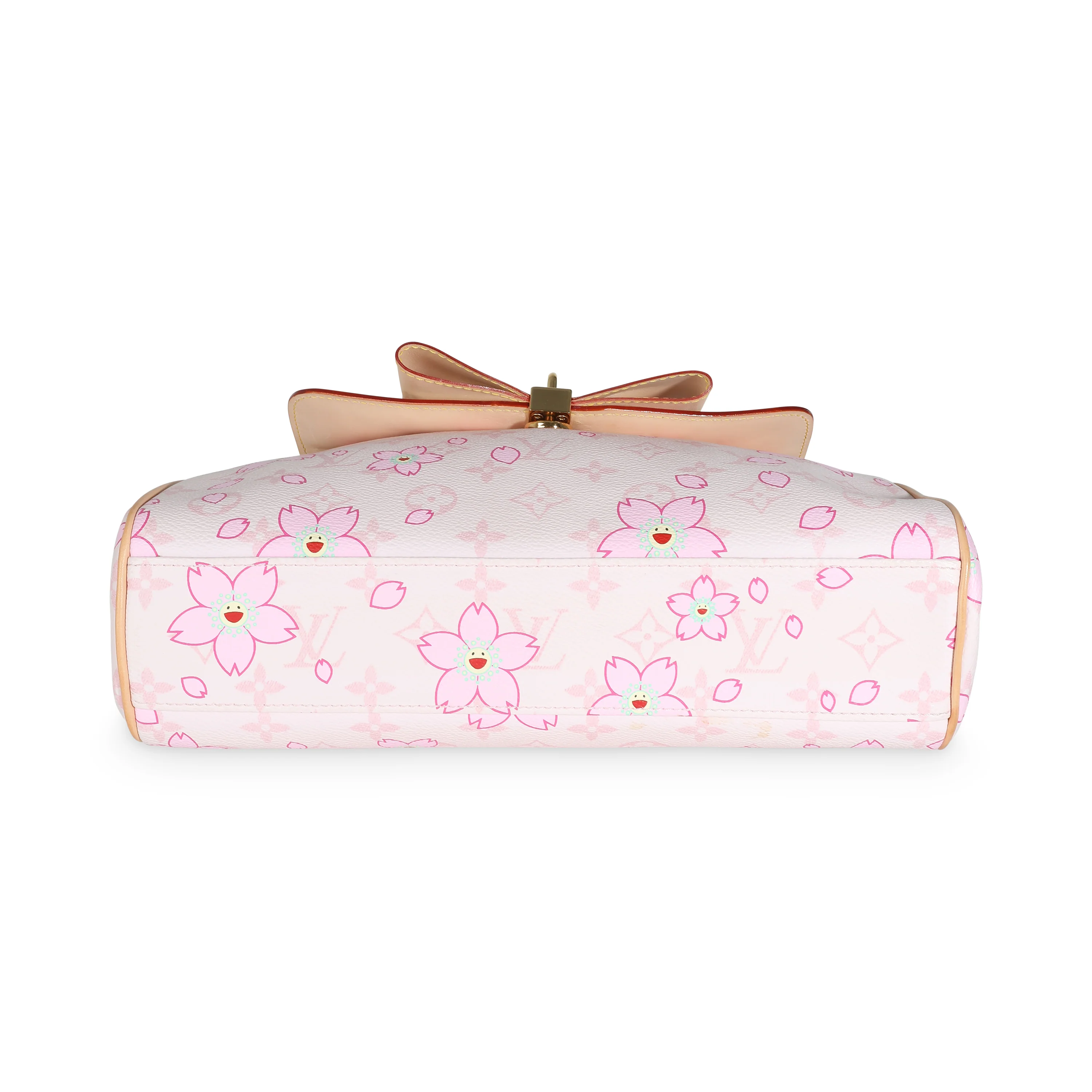 Pink Cherry Blossom Monogram Canvas Sac Retro Bag - Image 5