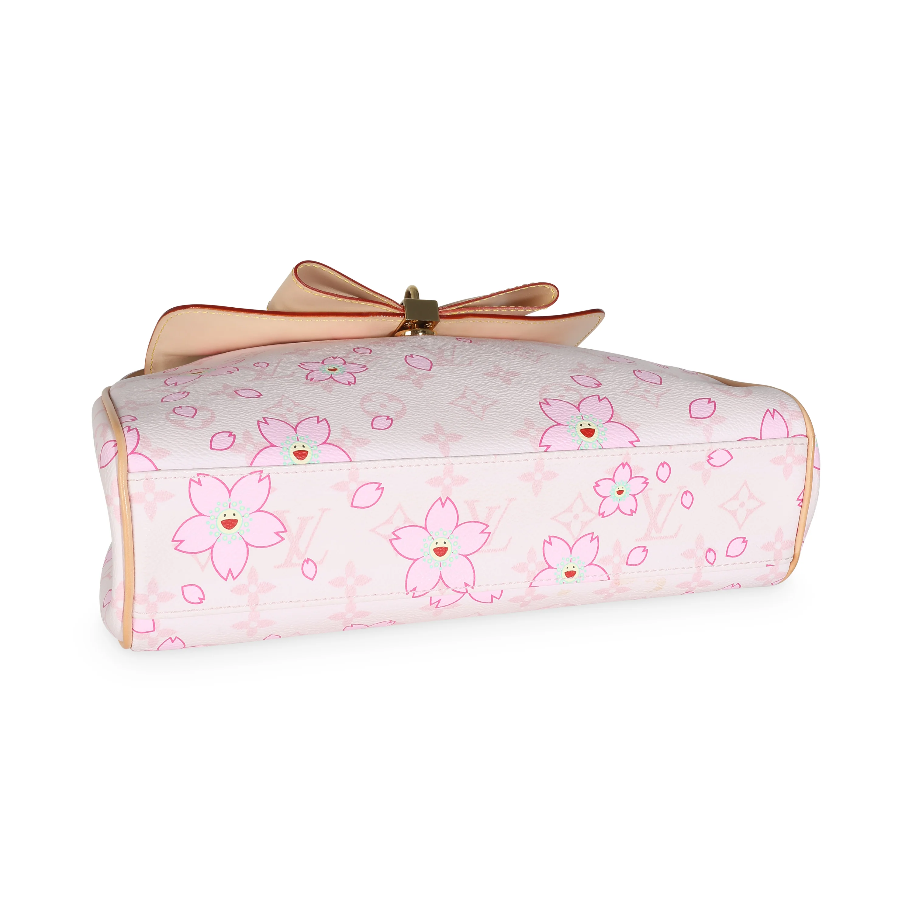 Pink Cherry Blossom Monogram Canvas Sac Retro Bag - Image 6