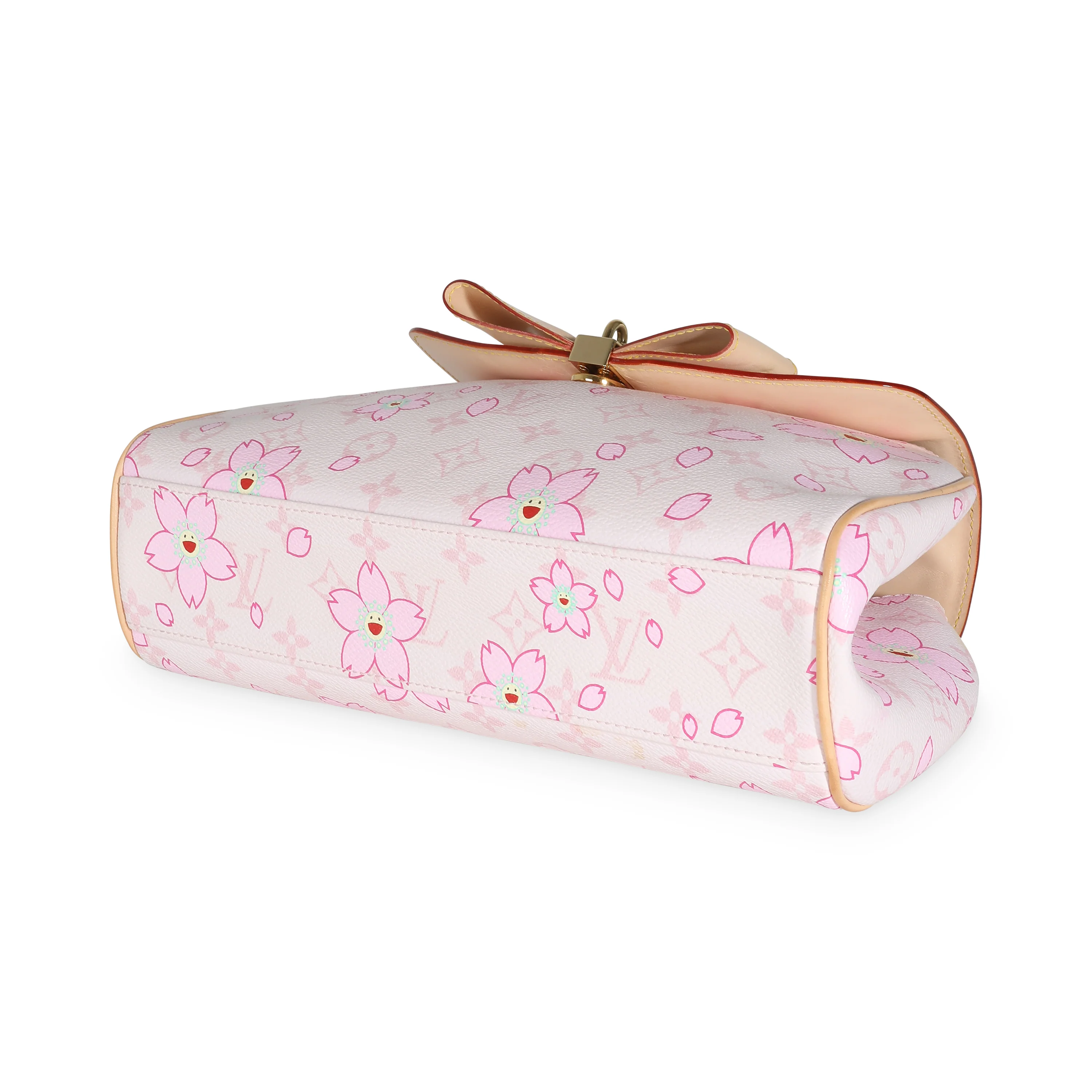 Pink Cherry Blossom Monogram Canvas Sac Retro Bag - Image 7