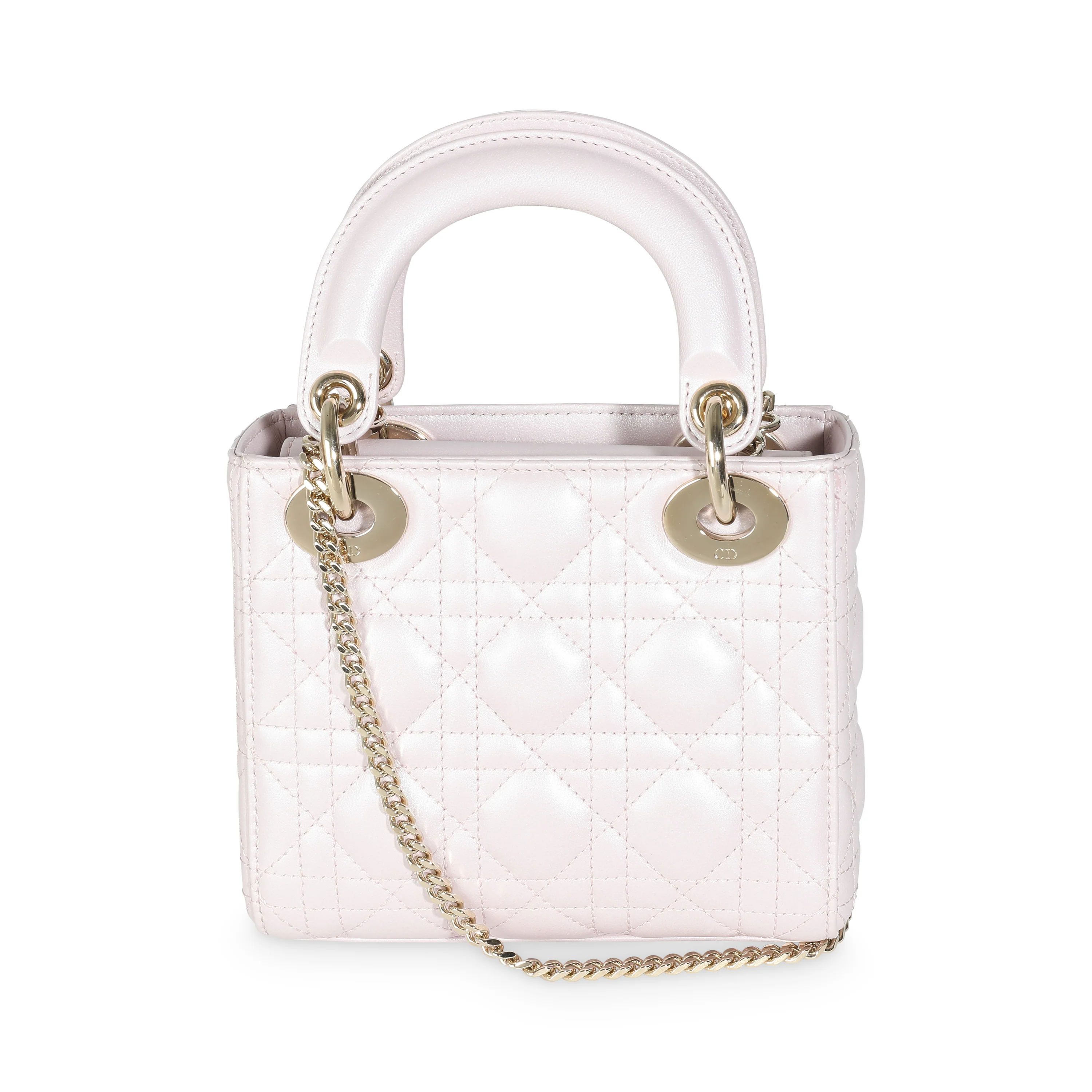 Lotus Pearlescent Cannage Lambskin Mini Lady Dior - Image 4