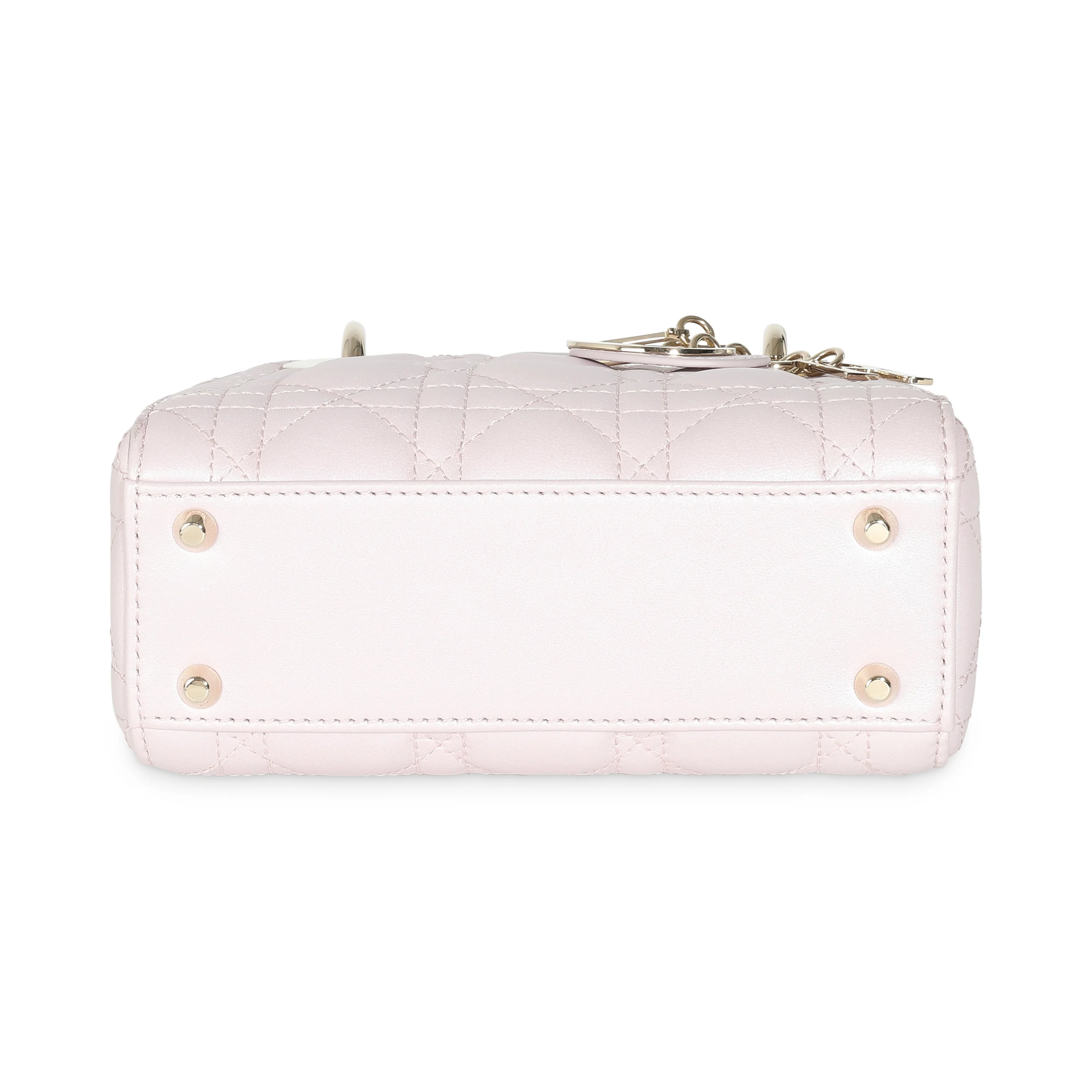 Lotus Pearlescent Cannage Lambskin Mini Lady Dior - Image 5