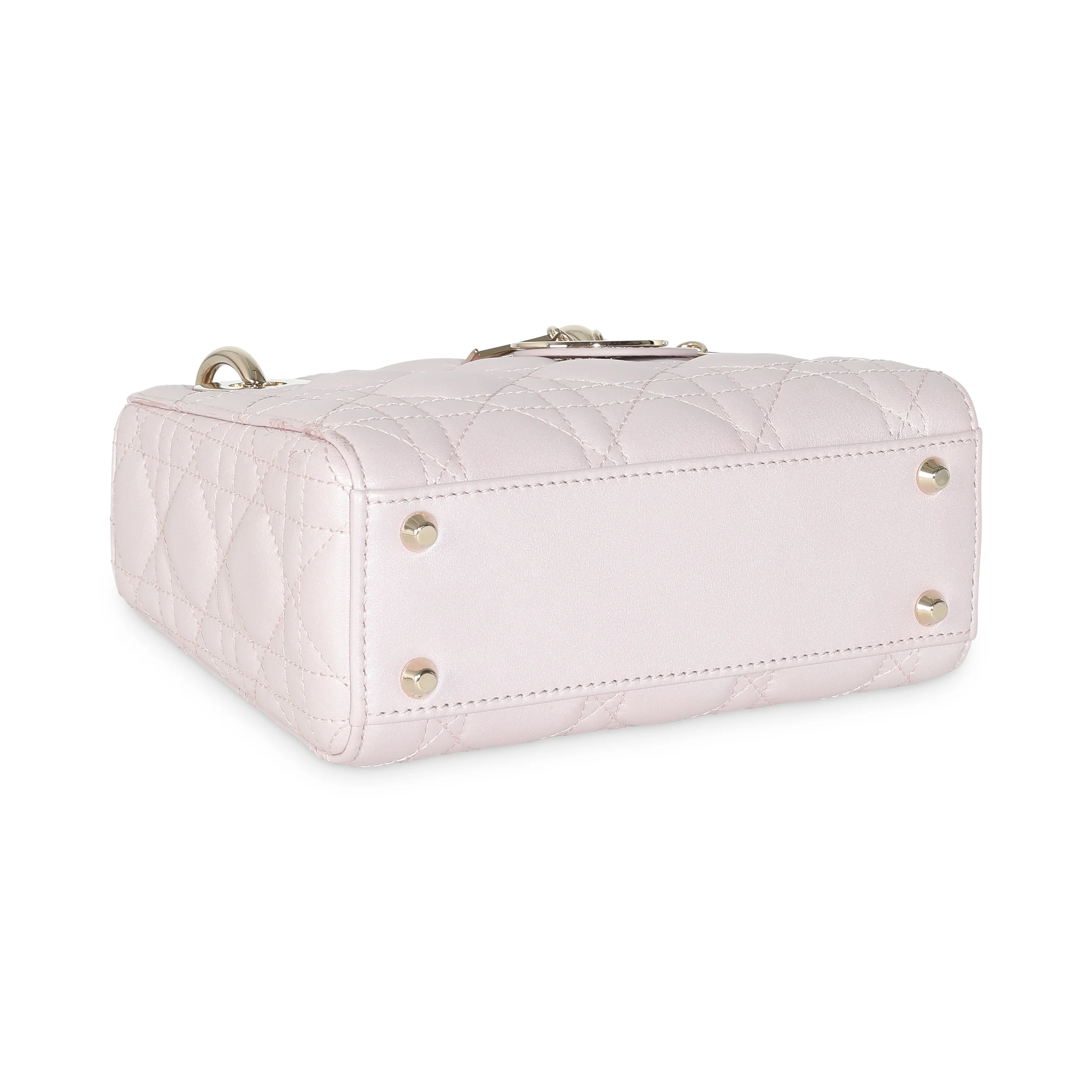 Lotus Pearlescent Cannage Lambskin Mini Lady Dior - Image 6