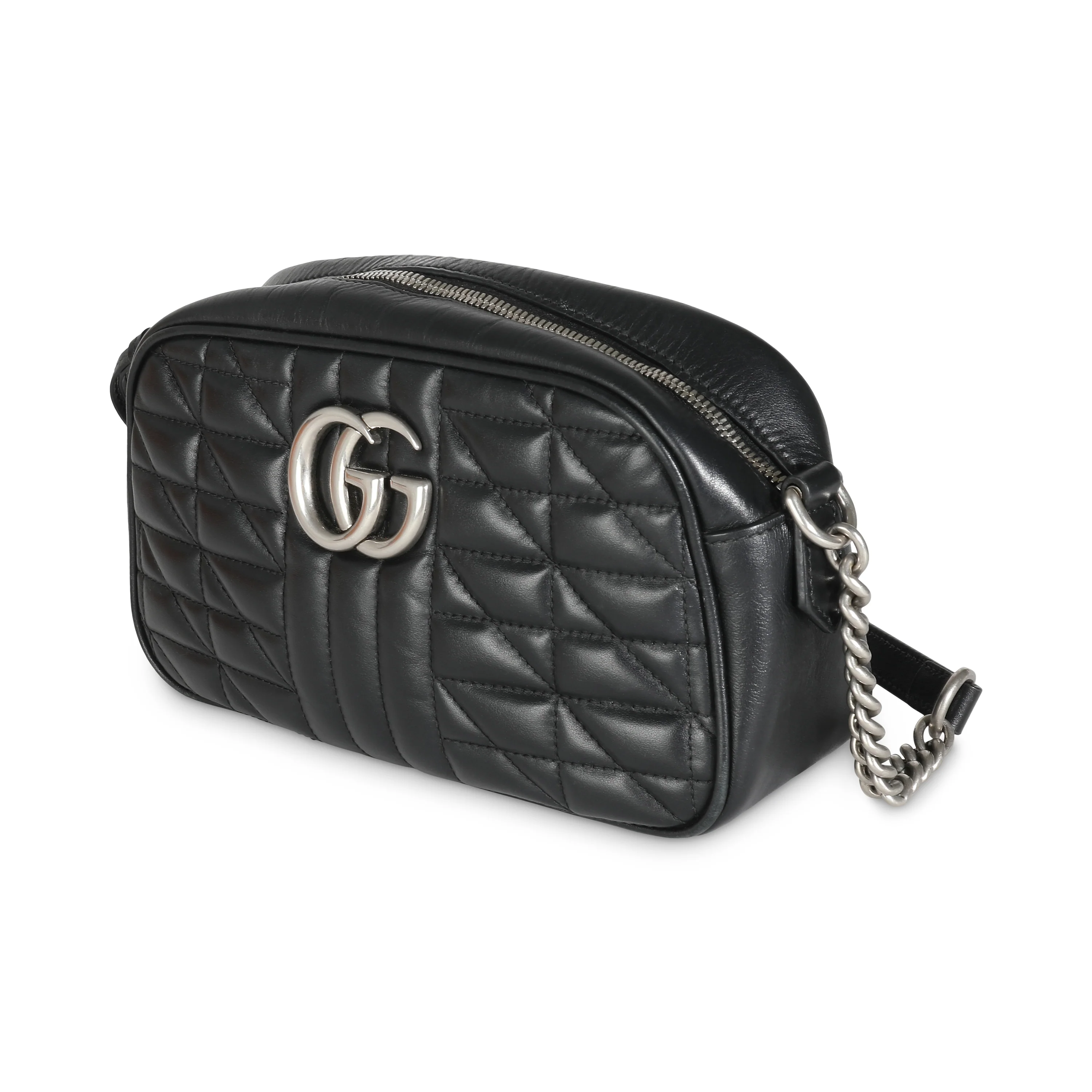 Black Matelasse Calfskin Aria Small GG Marmont Shoulder Bag - Image 2