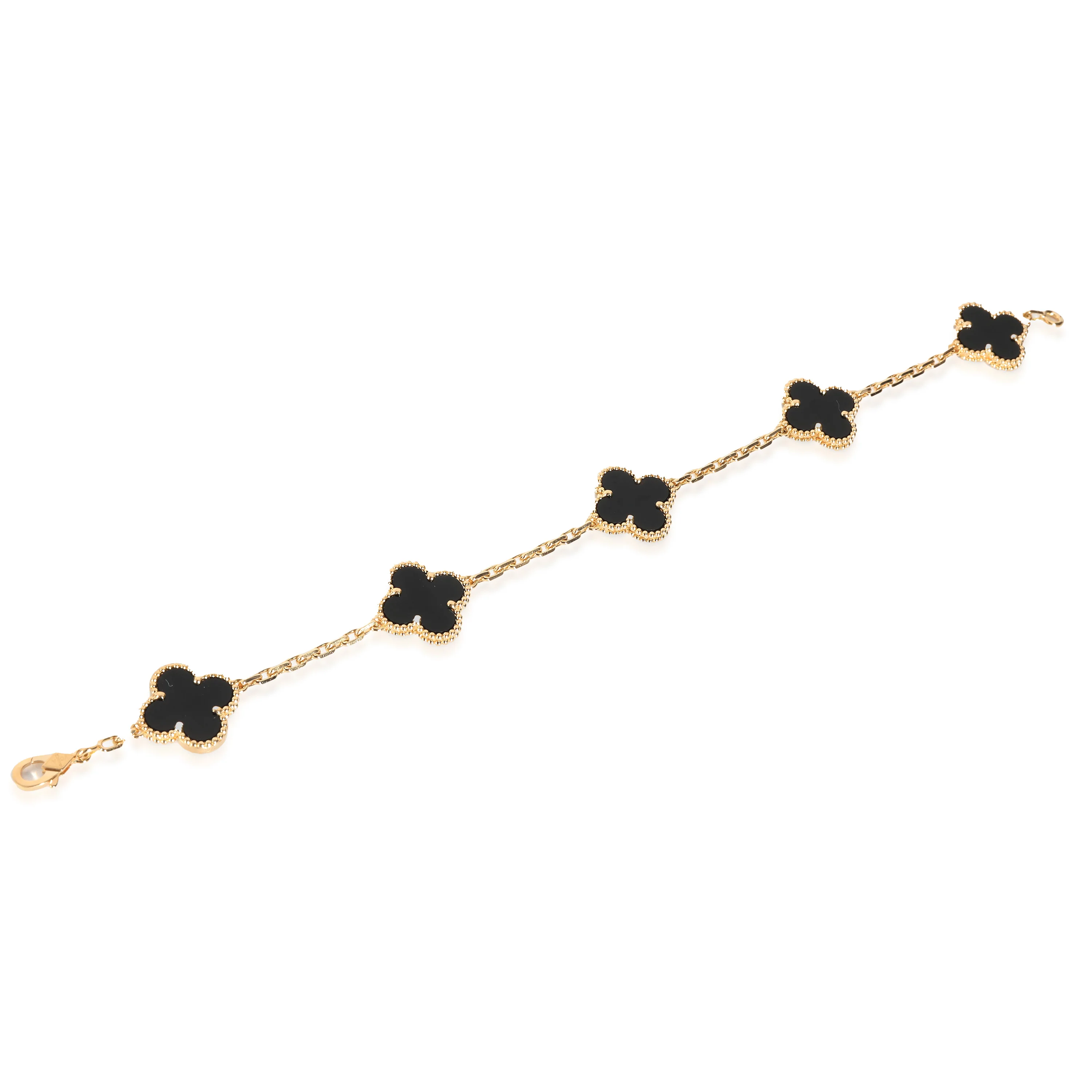 Alhambra Onyx Bracelet in 18k Yellow Gold - Image 2