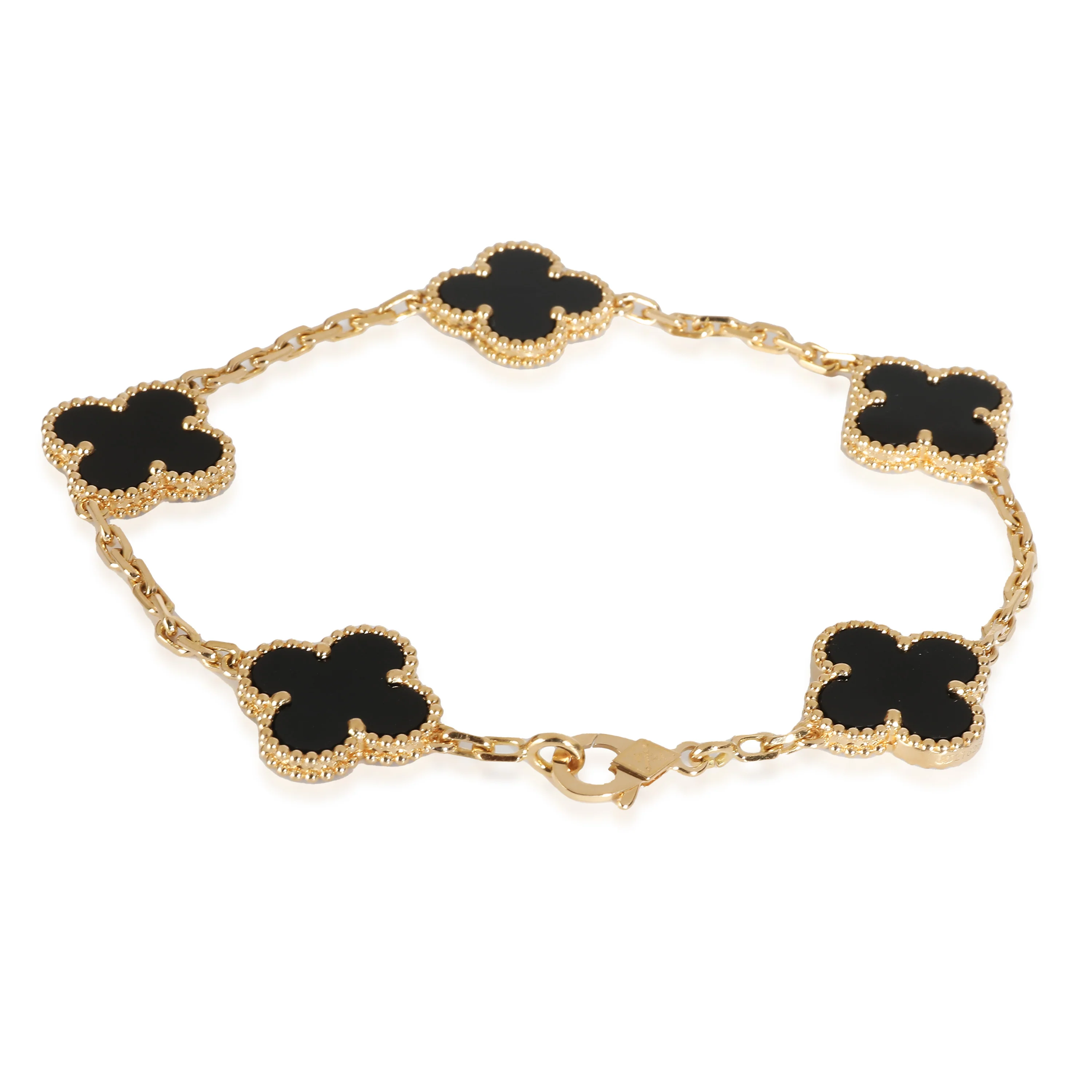 Alhambra Onyx Bracelet in 18k Yellow Gold - Image 3