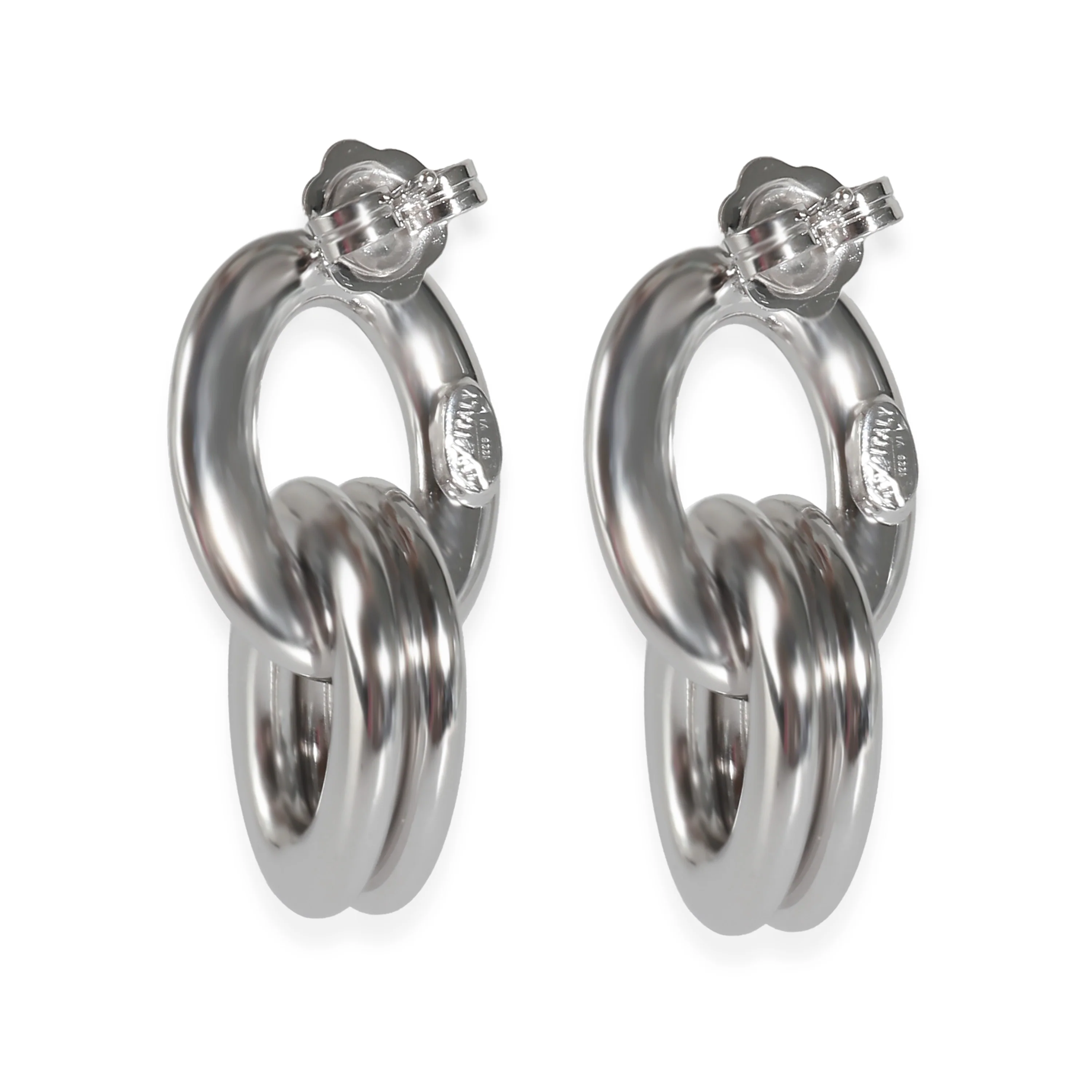 Triple Oval Drop Earring in 18K White Gold - Image 3