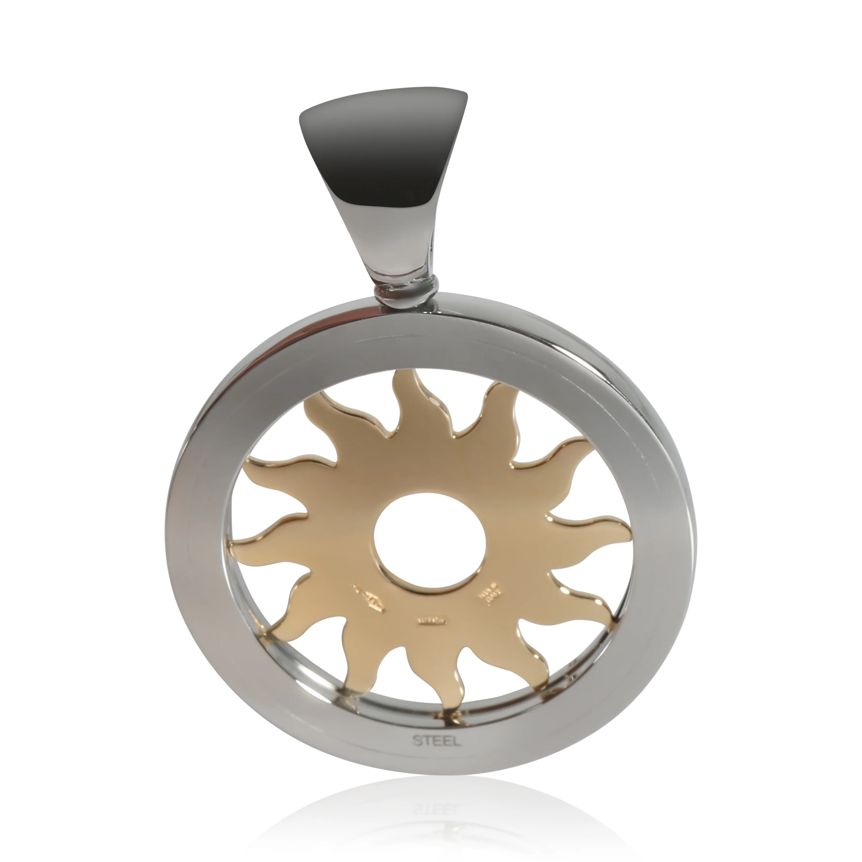 Fashion Pendant in 18k Yellow Gold/Steel - Image 3