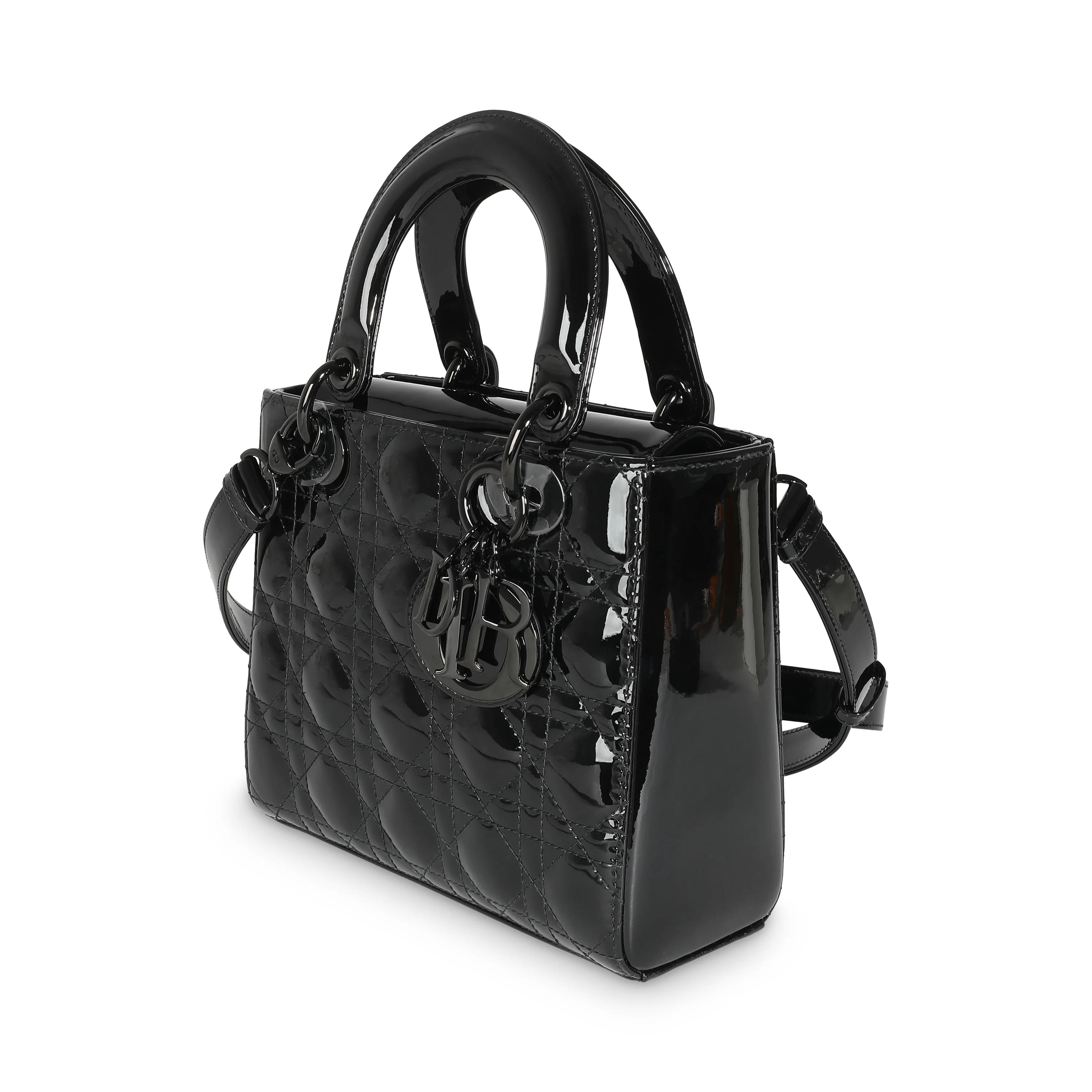Black Ultraglossy Patent Cannage Small Lady Dior - Image 2