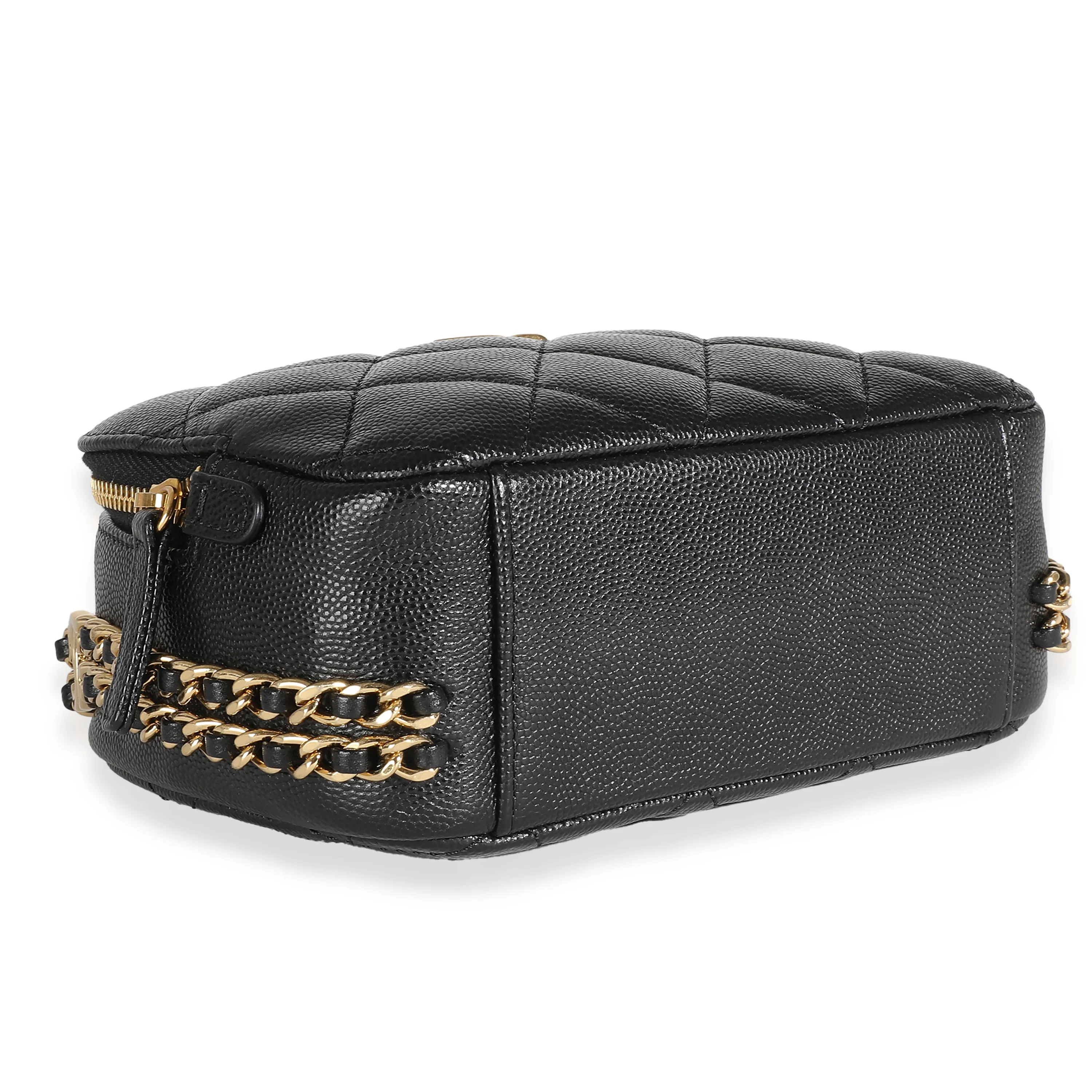 23C Black Quilted Caviar Chain Melody Camera Case - Image 6