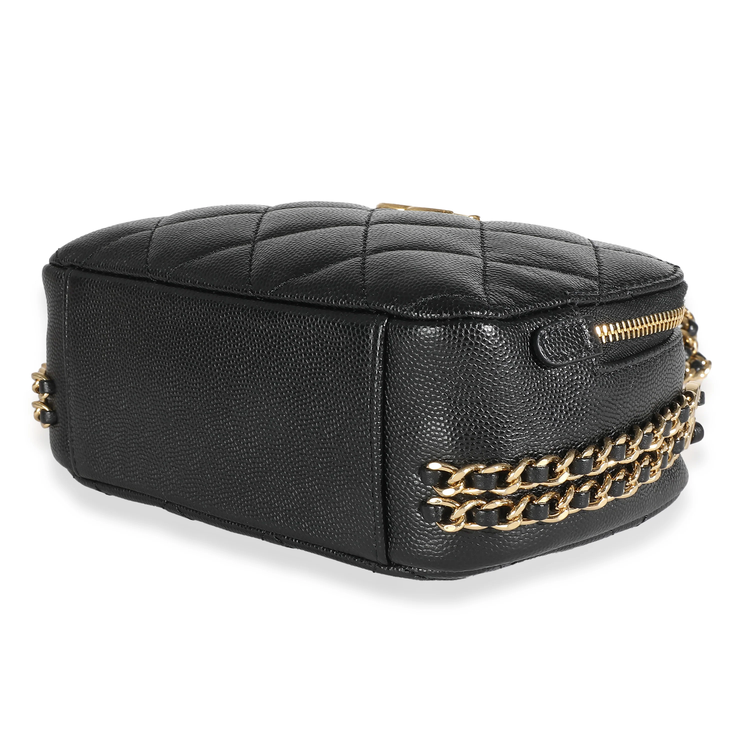 23C Black Quilted Caviar Chain Melody Camera Case - Image 7