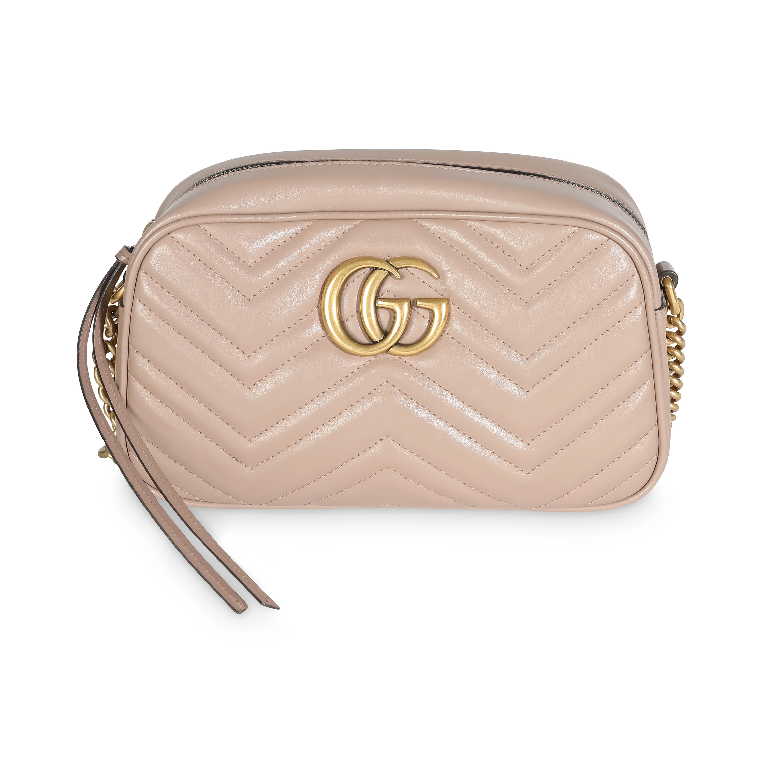 Porcelain Rose Matelasse Calfskin Small GG Marmont Shoulder Bag