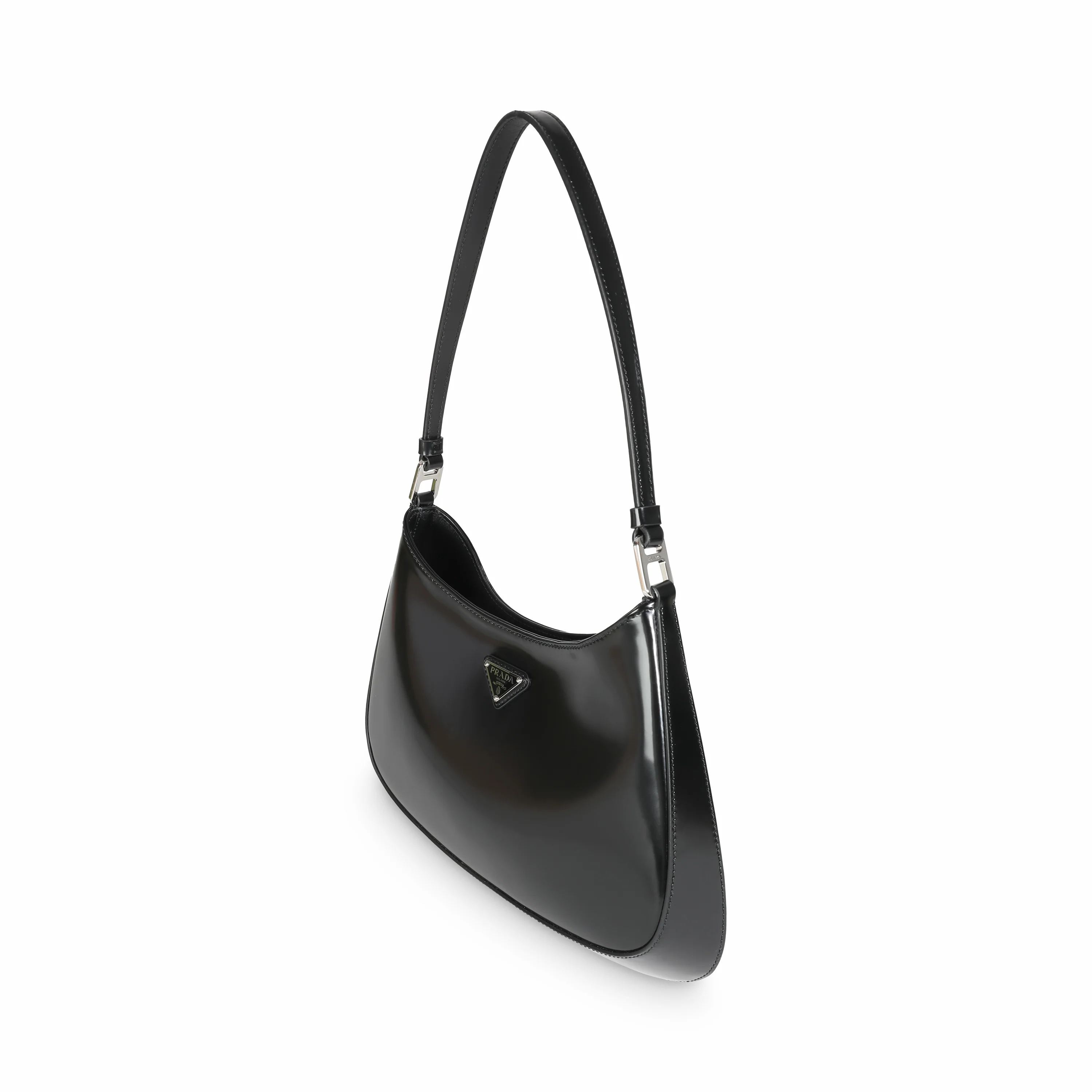 Black Brushed Leather Cleo Shoulder Bag - Image 2