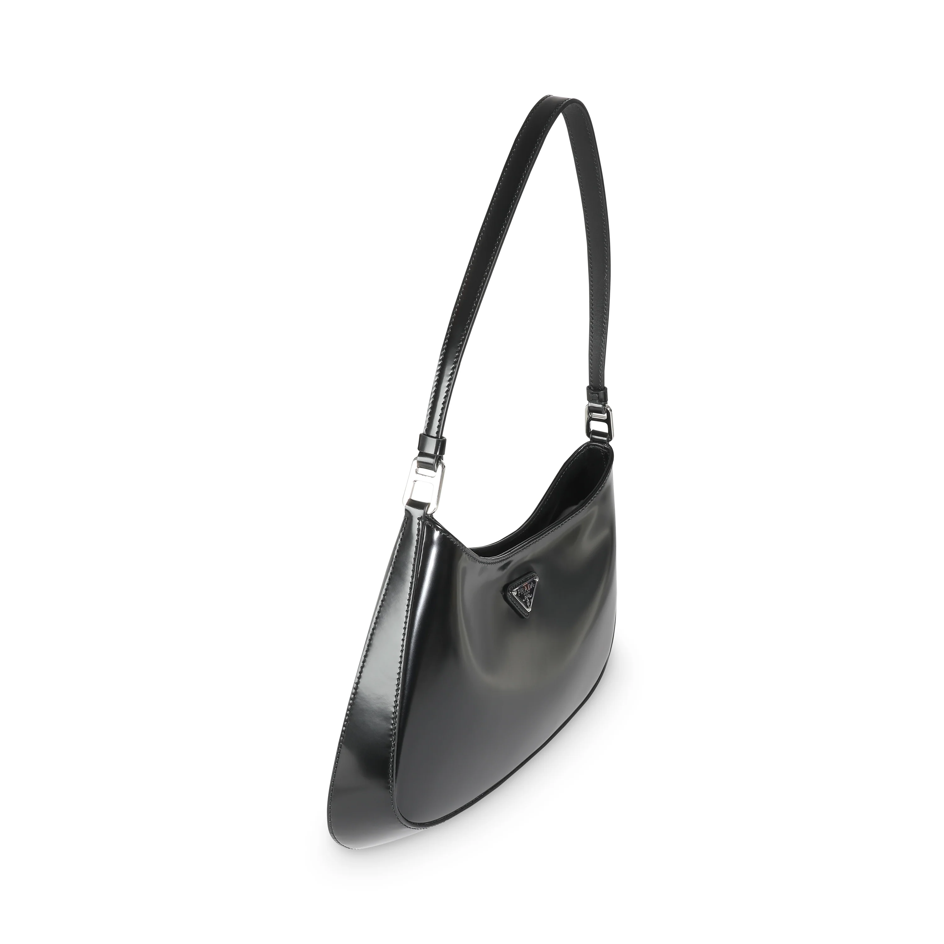 Black Brushed Leather Cleo Shoulder Bag - Image 3