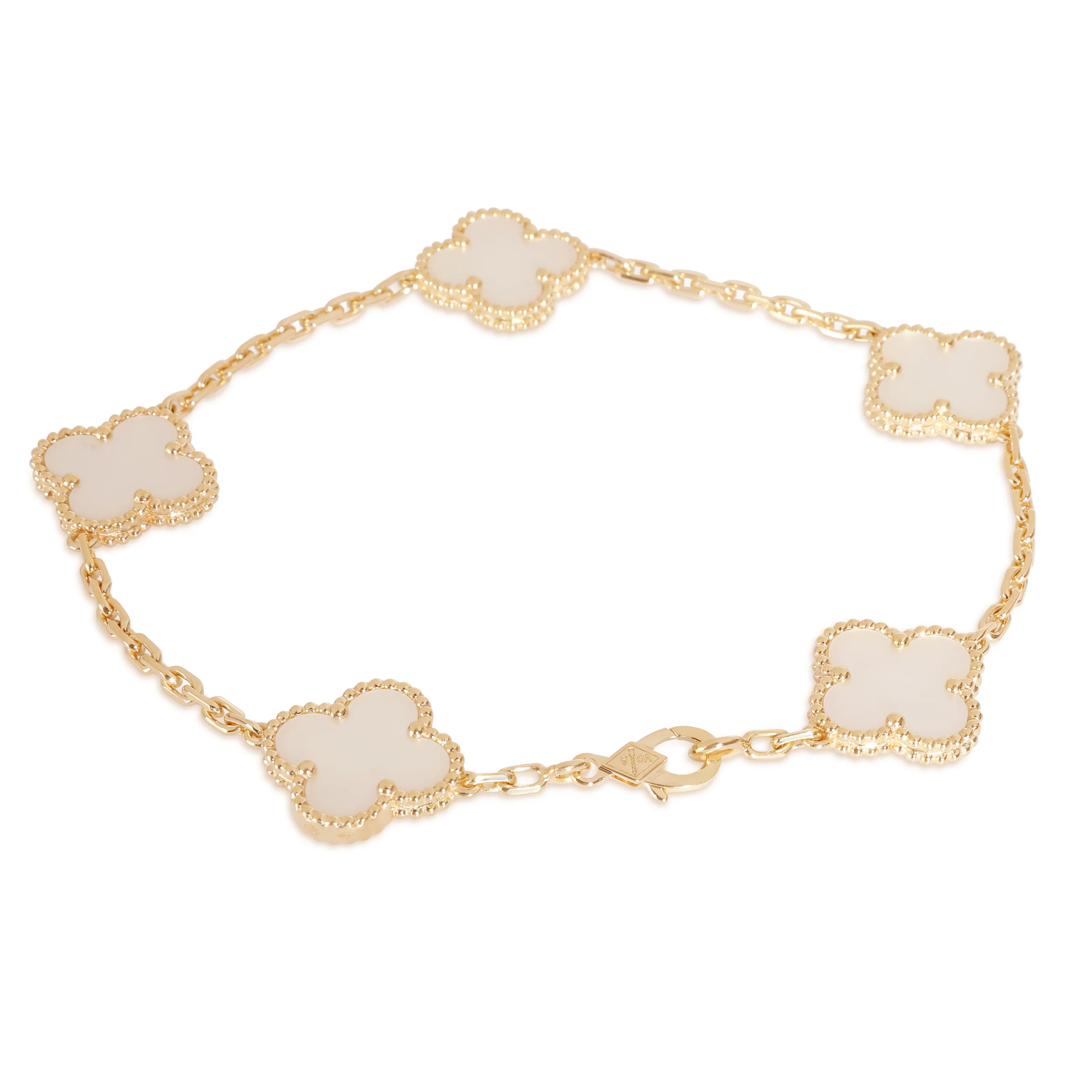 Alhambra Mother Of Pearl Bracelet in 18k Yellow Gold - Image 2