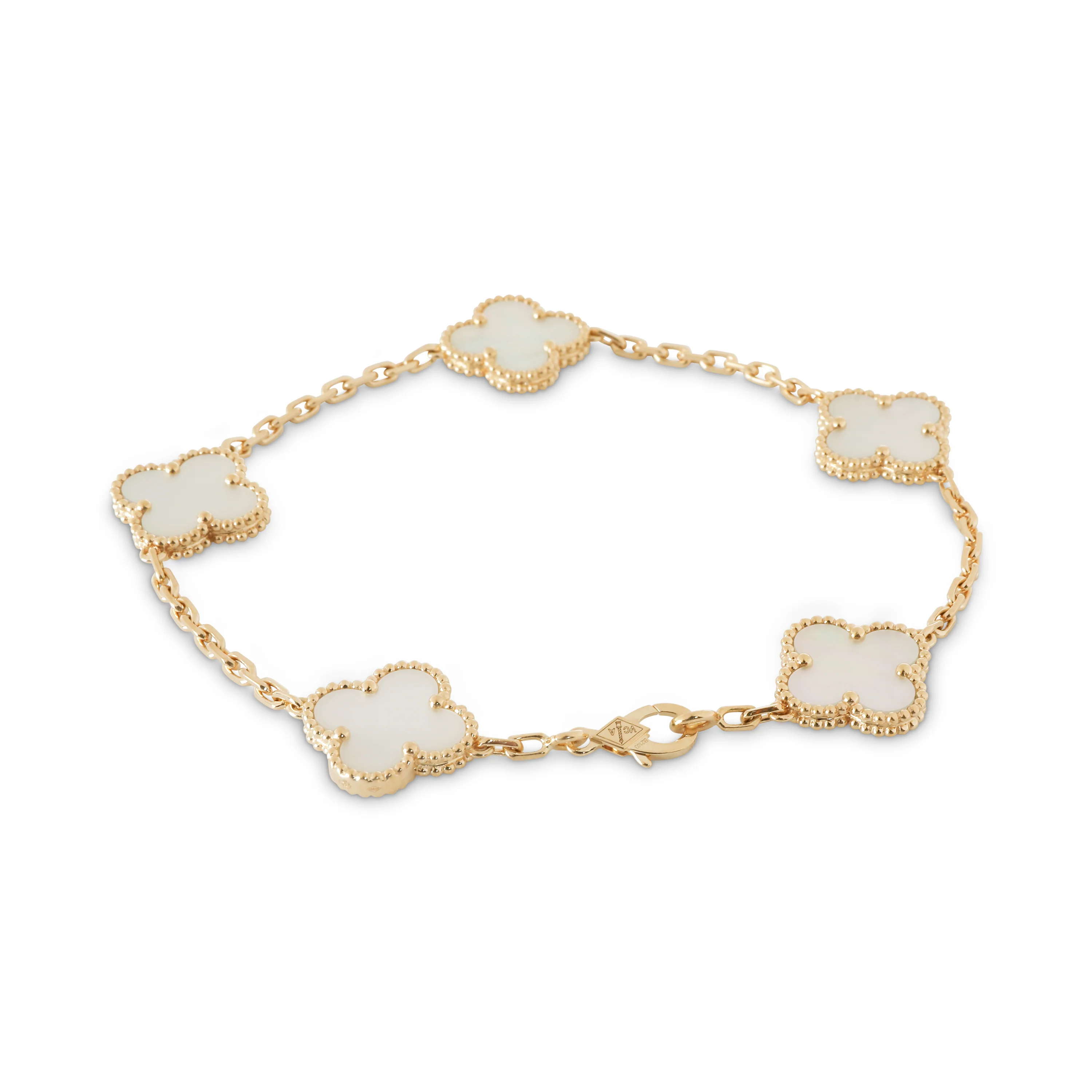 Alhambra Mother Of Pearl Bracelet in 18k Yellow Gold - Image 4