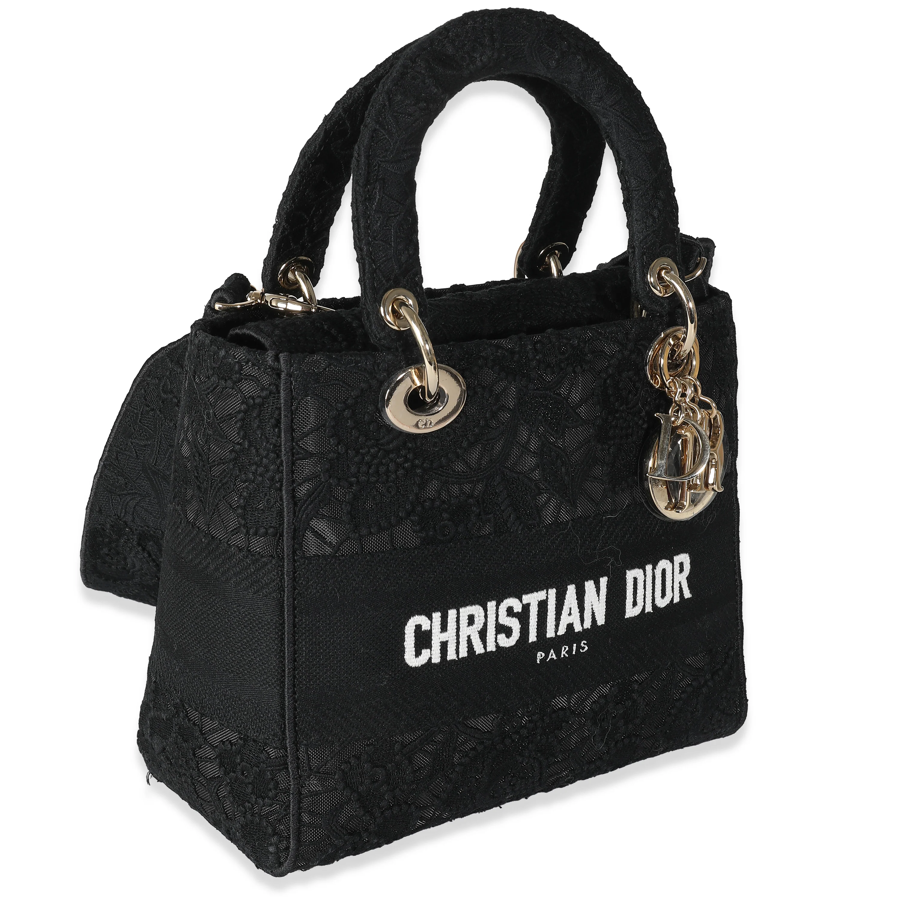 Black Macramé Medium Lady D-Lite Bag - Image 3