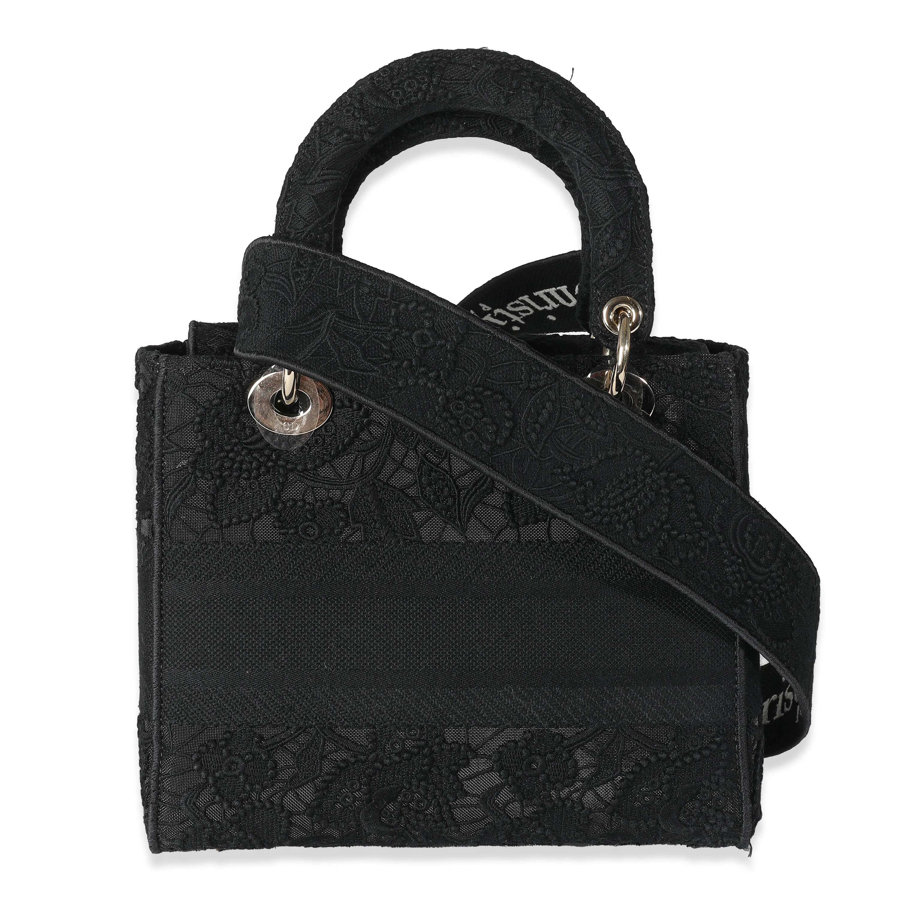 Black Macramé Medium Lady D-Lite Bag - Image 4