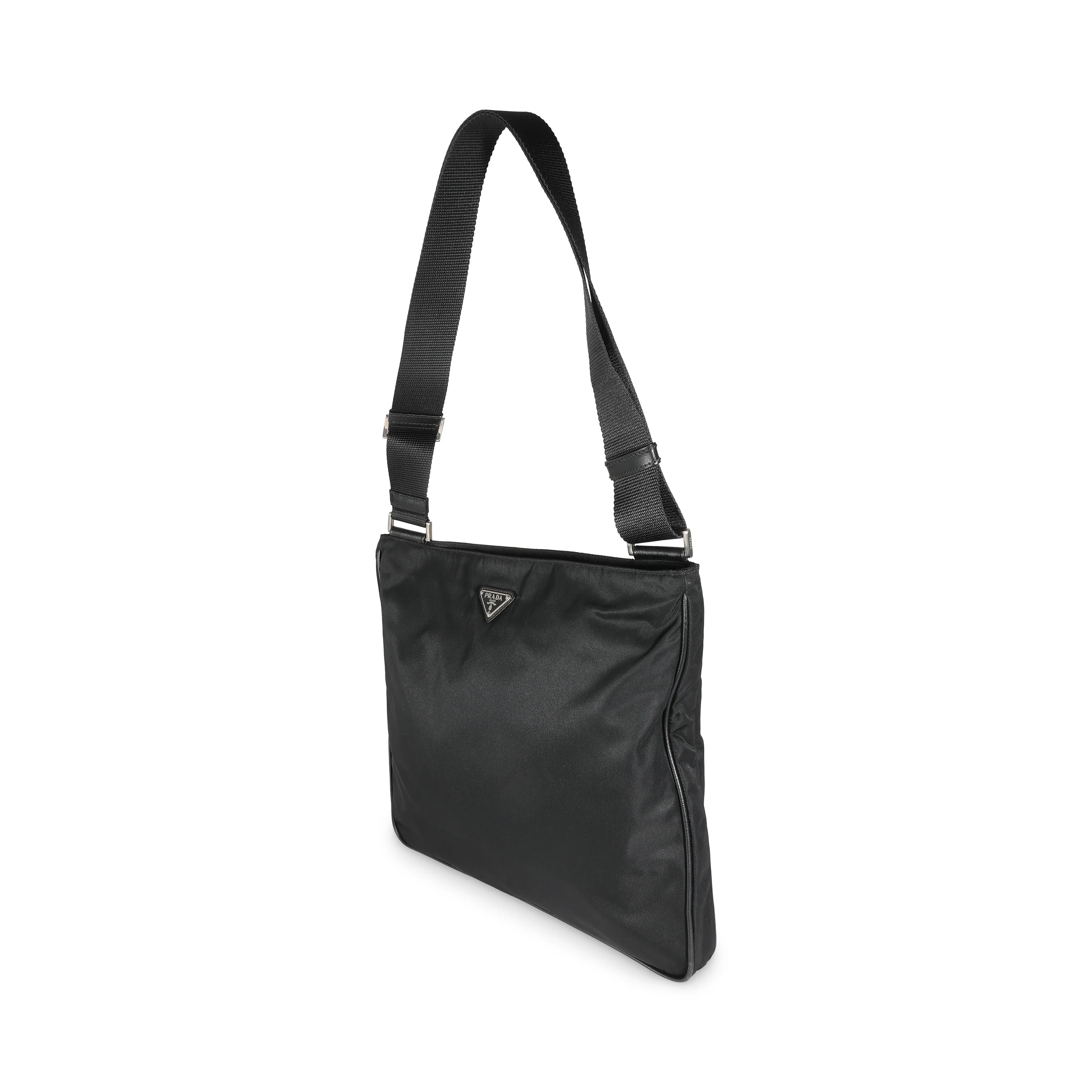 Black Nylon Tessuto Logo Messenger Bag - Image 2