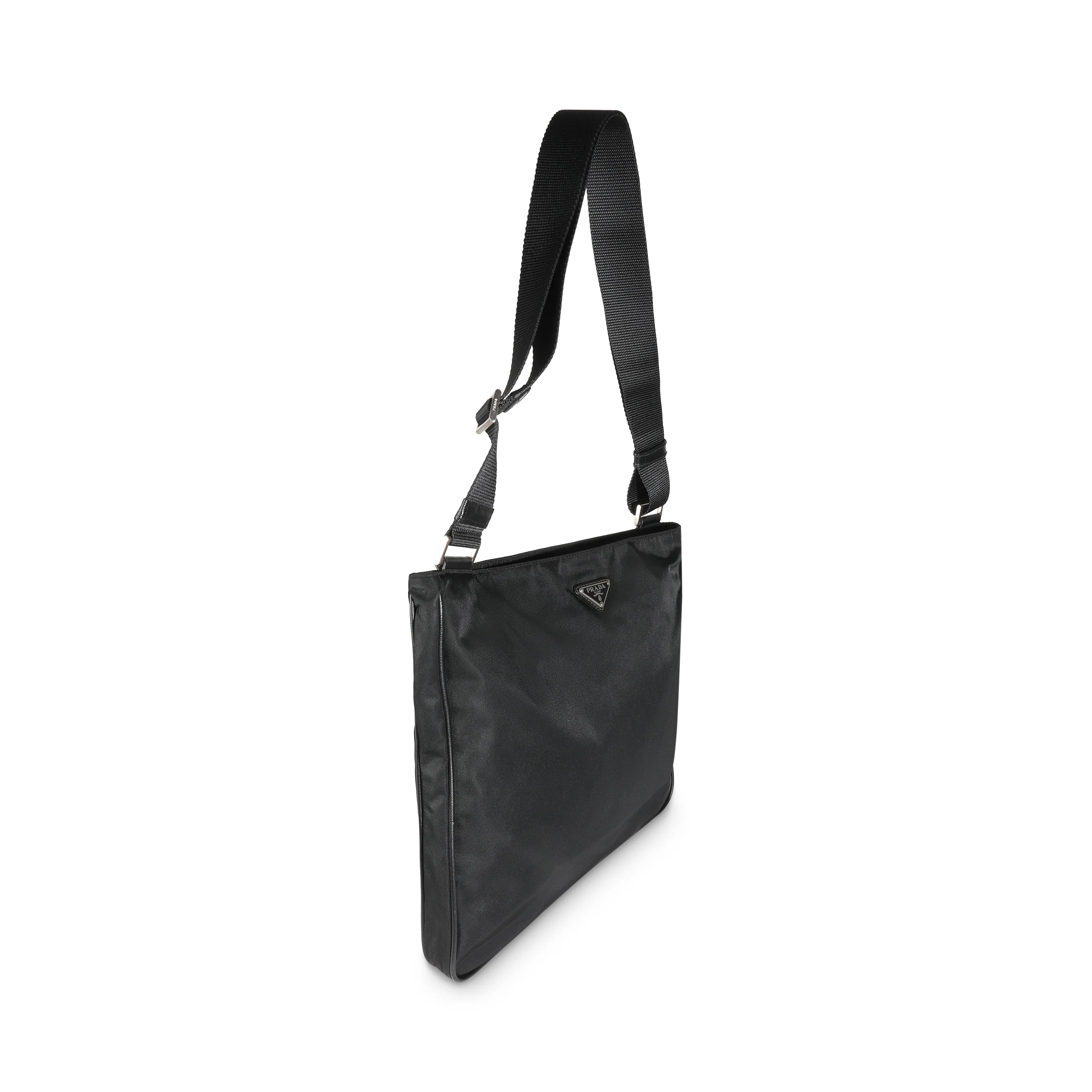 Black Nylon Tessuto Logo Messenger Bag - Image 3