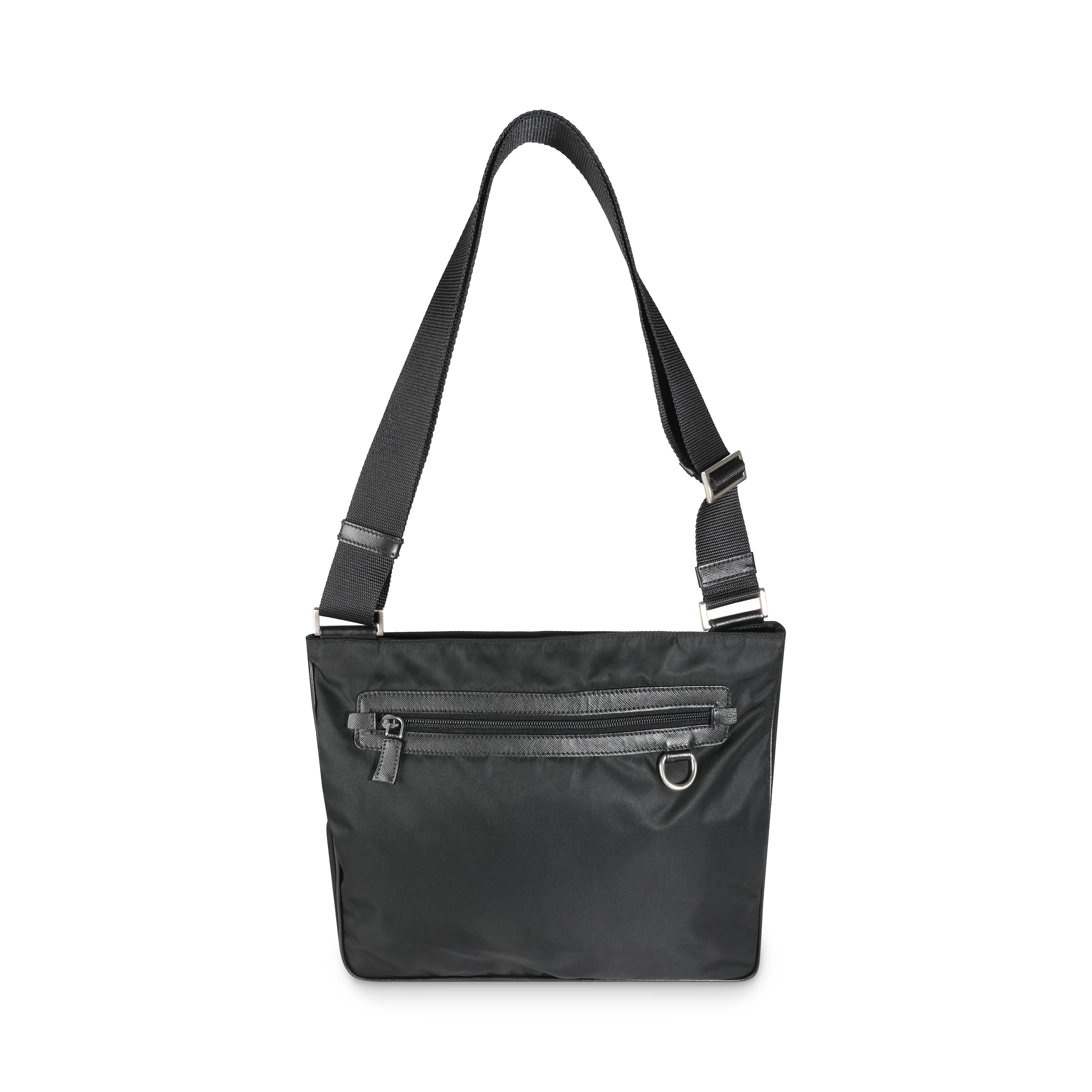 Black Nylon Tessuto Logo Messenger Bag - Image 4