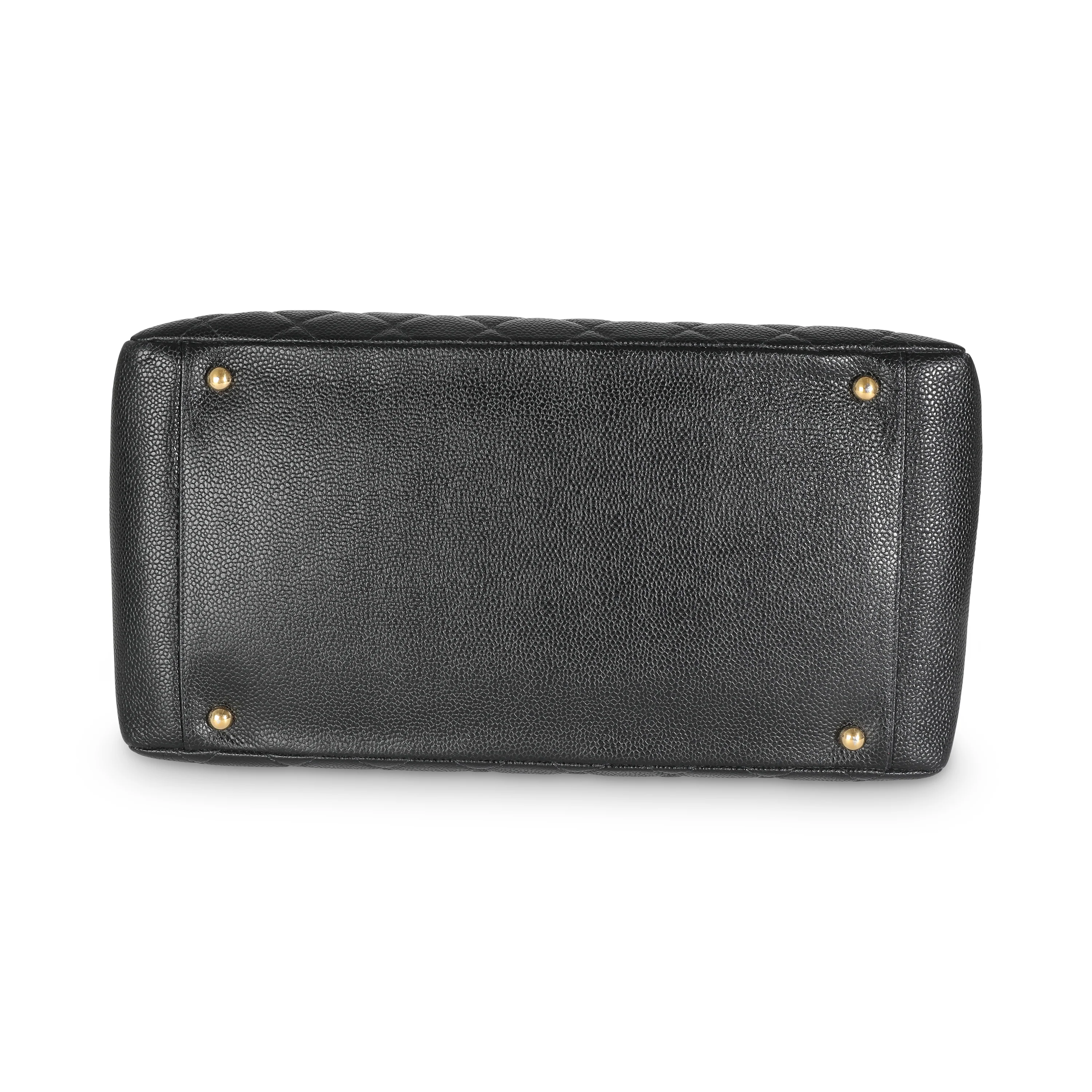 Black Quilted Caviar Grand Shopper Tote - Image 5