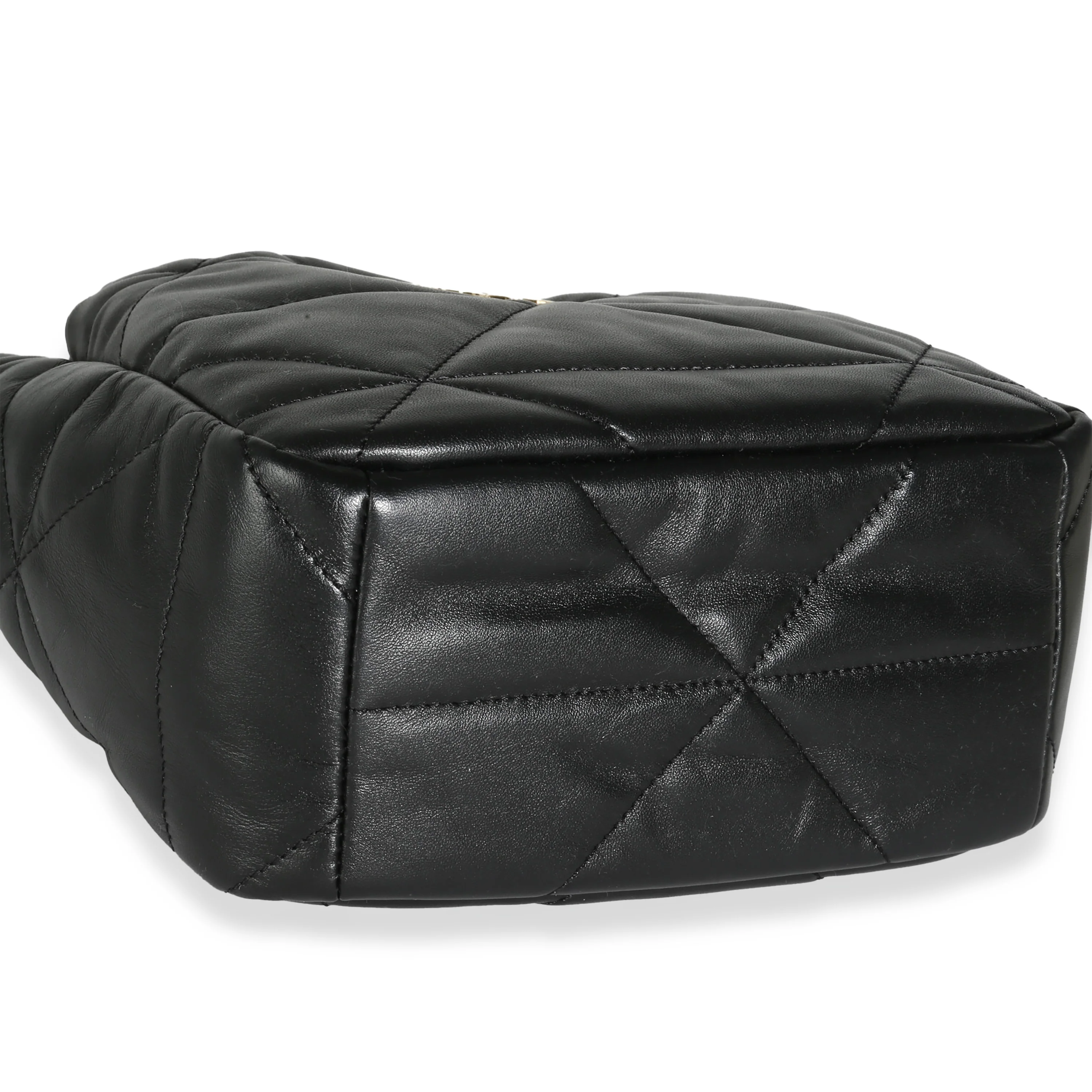 Black Triangle Quilted Nappa Small Tote - Image 6
