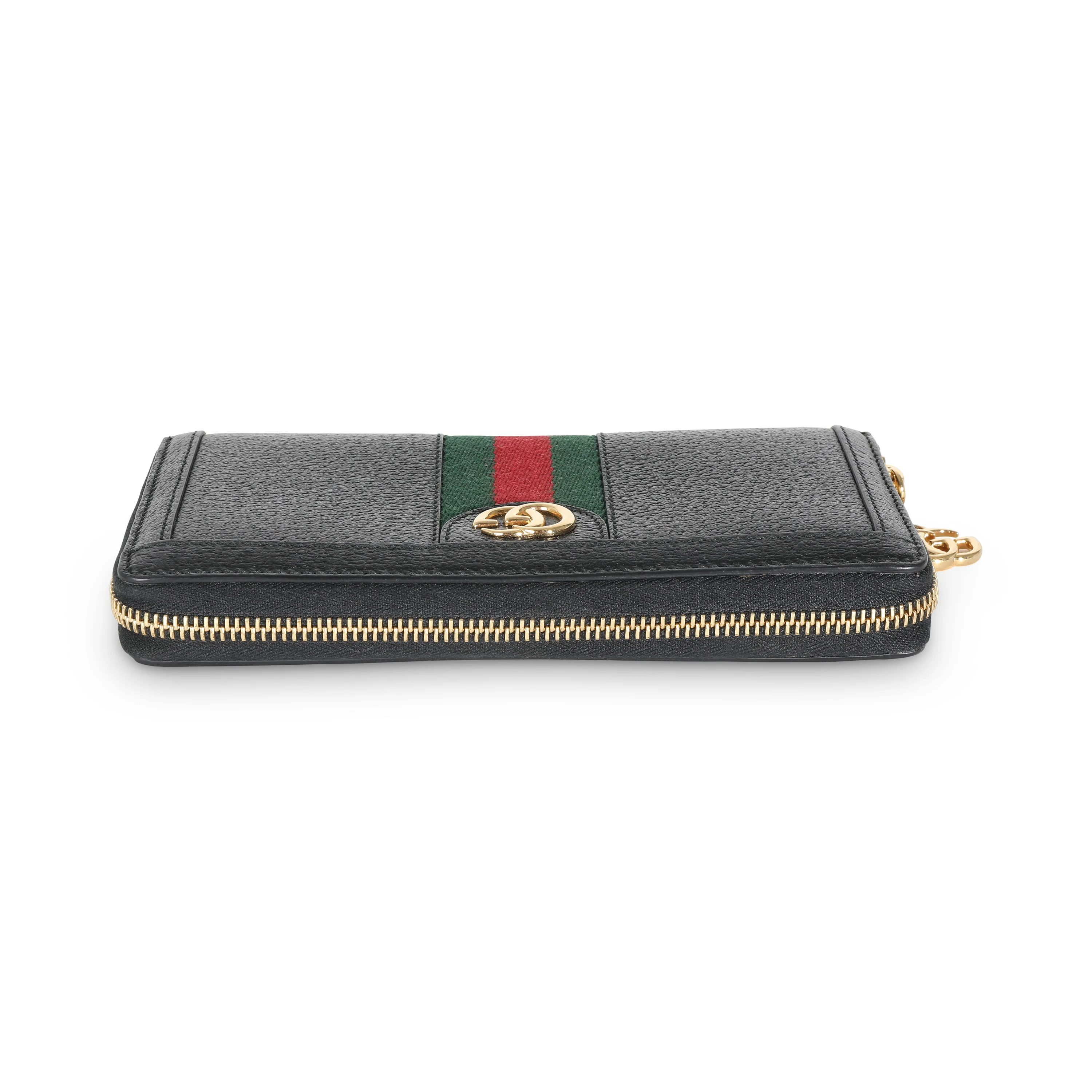 Black Calfskin Web Zip Around Ophidia Wallet - Image 5