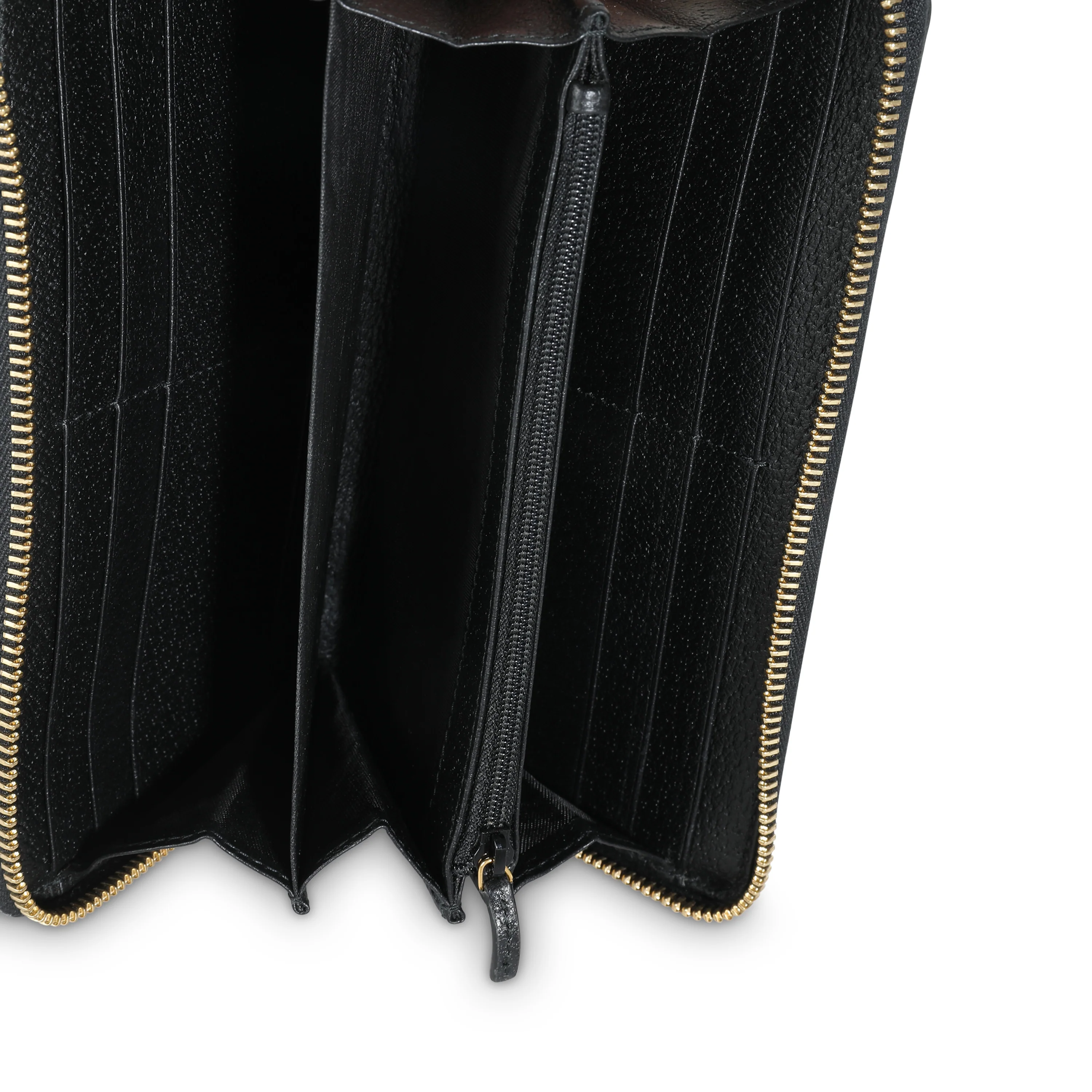 Black Calfskin Web Zip Around Ophidia Wallet - Image 8
