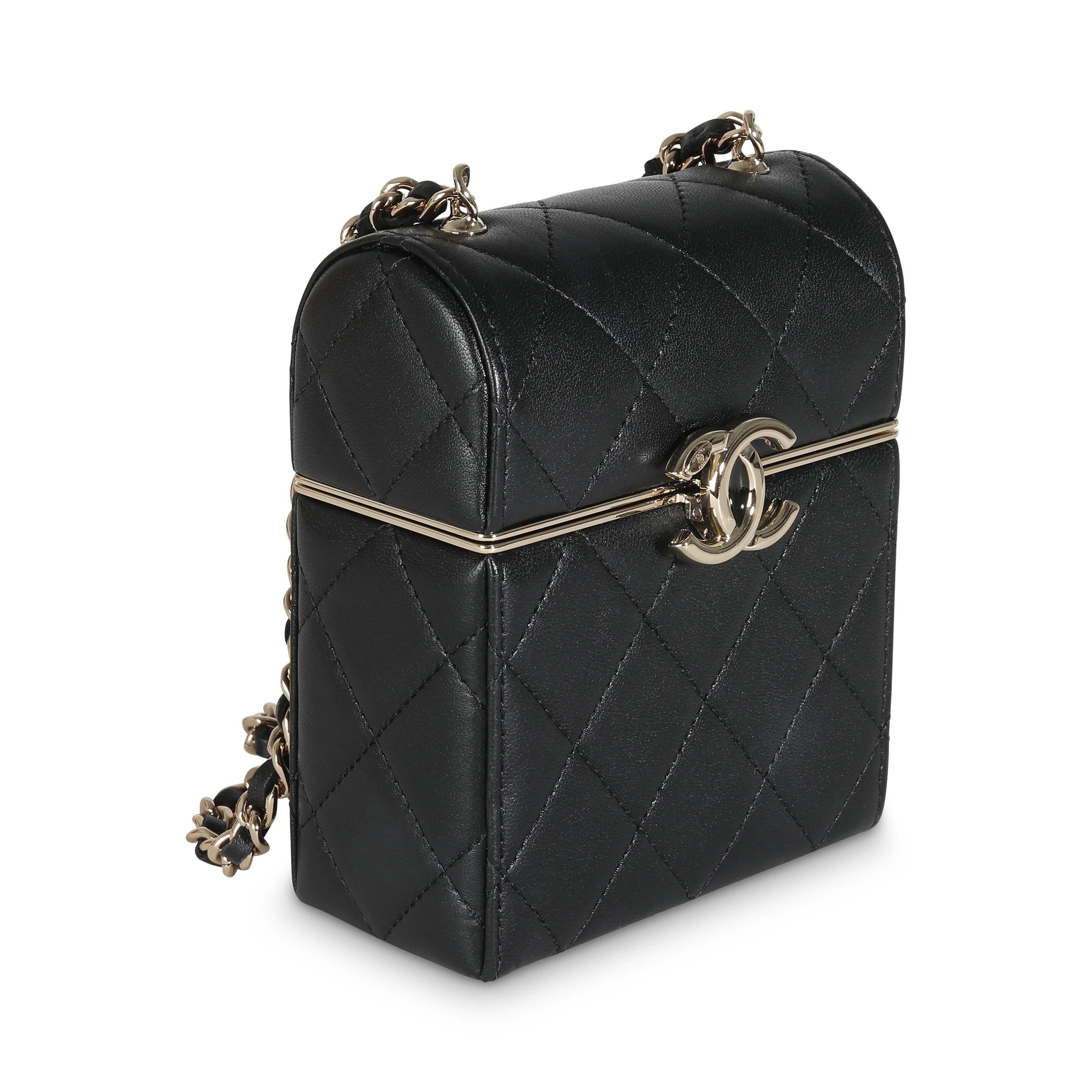 23C Black Quilted Lambskin Box Chain Vanity - Image 3