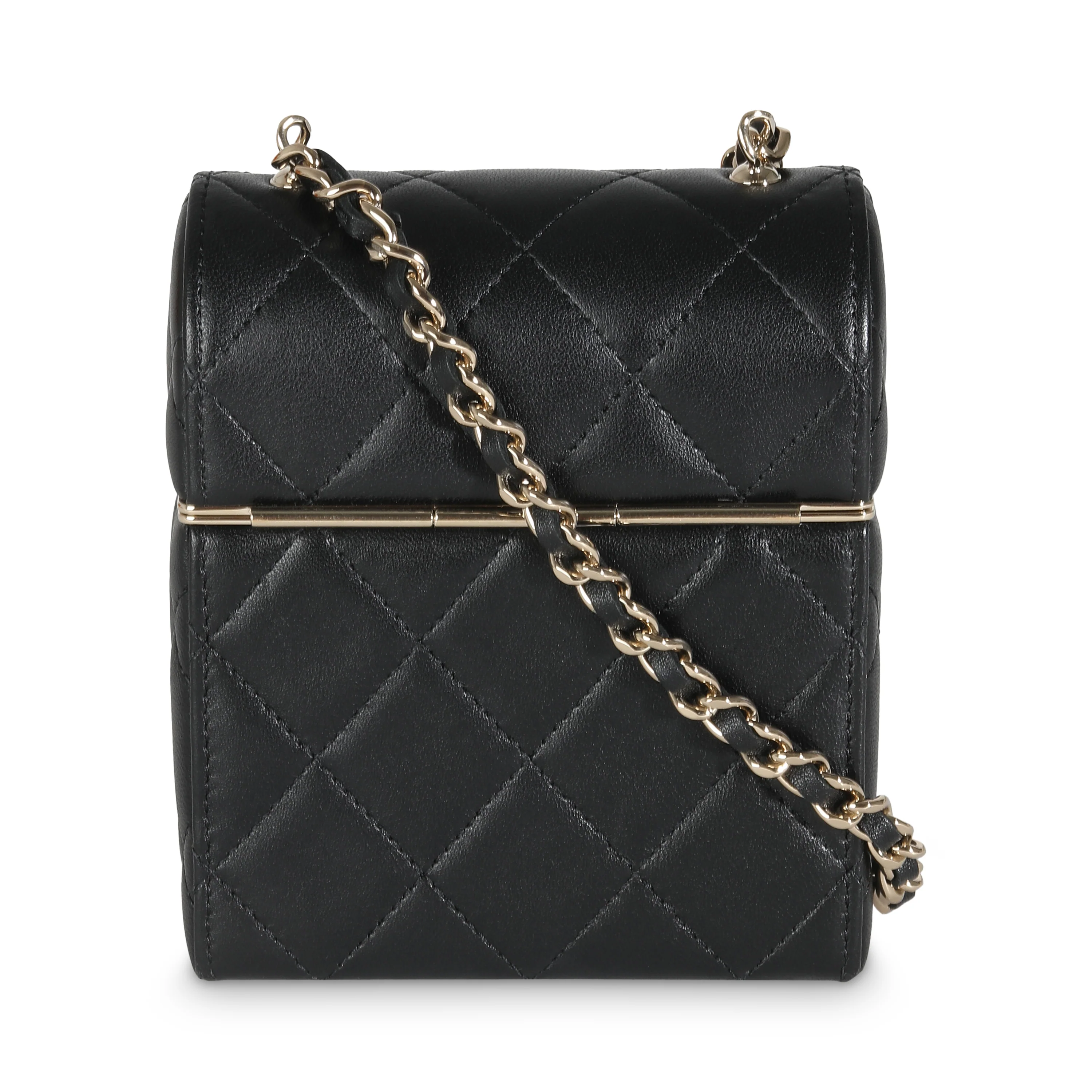 23C Black Quilted Lambskin Box Chain Vanity - Image 4