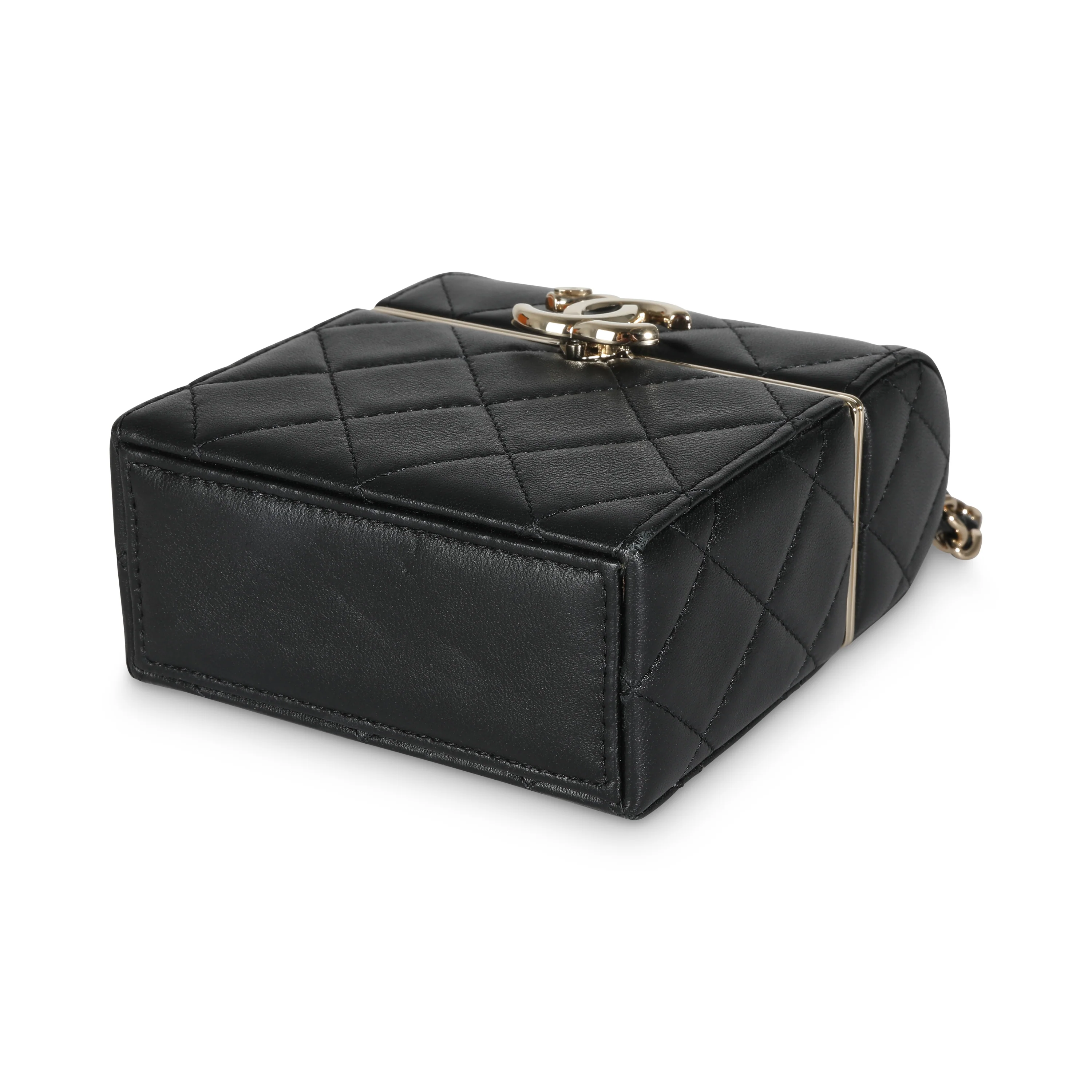 23C Black Quilted Lambskin Box Chain Vanity - Image 5