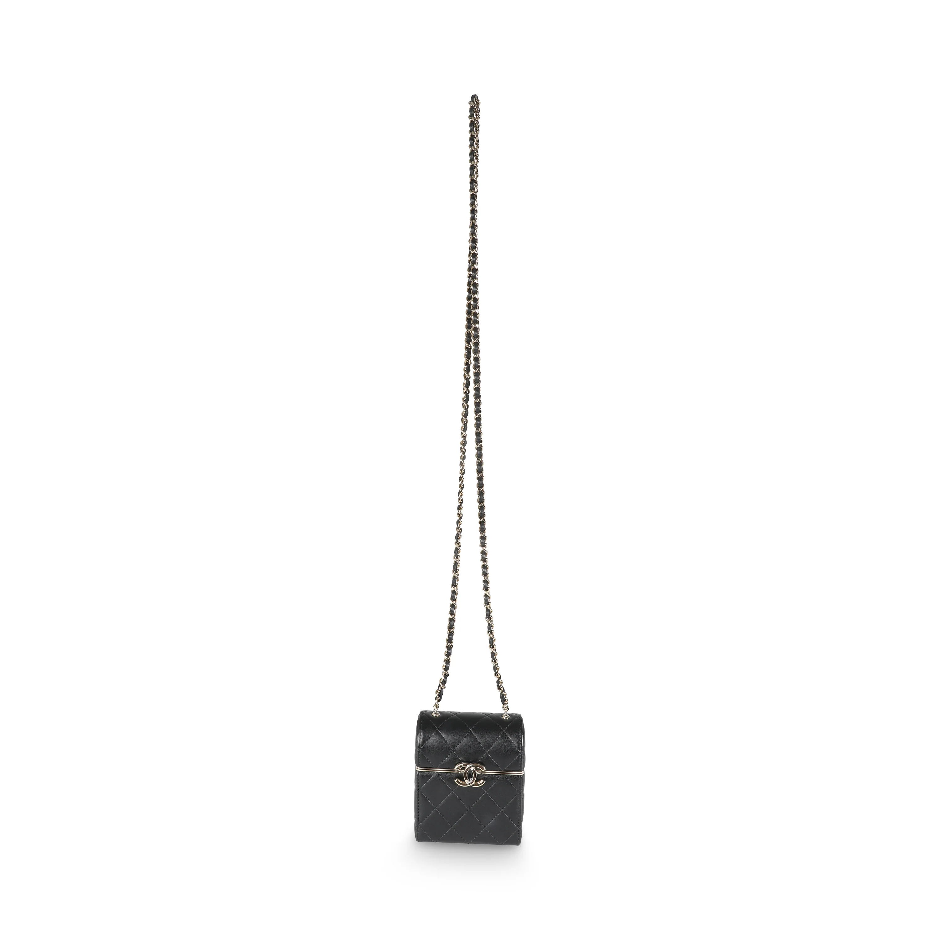 23C Black Quilted Lambskin Box Chain Vanity - Image 7