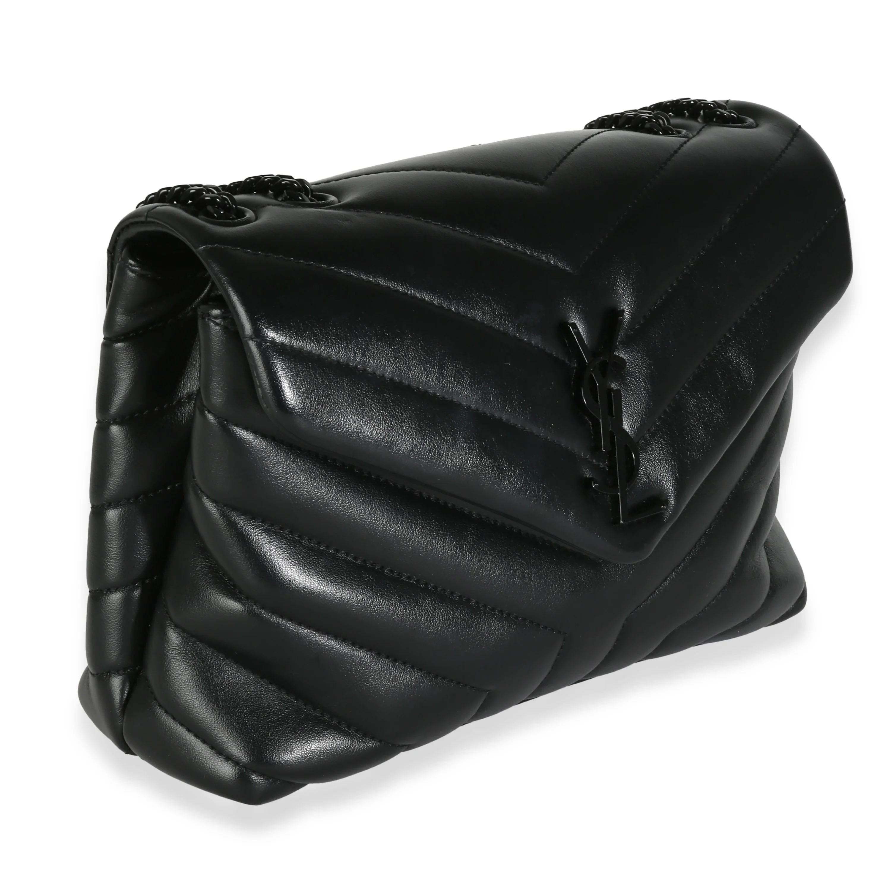 Black Matelasse Calfskin Small Lou Lou Chain Bag - Image 3
