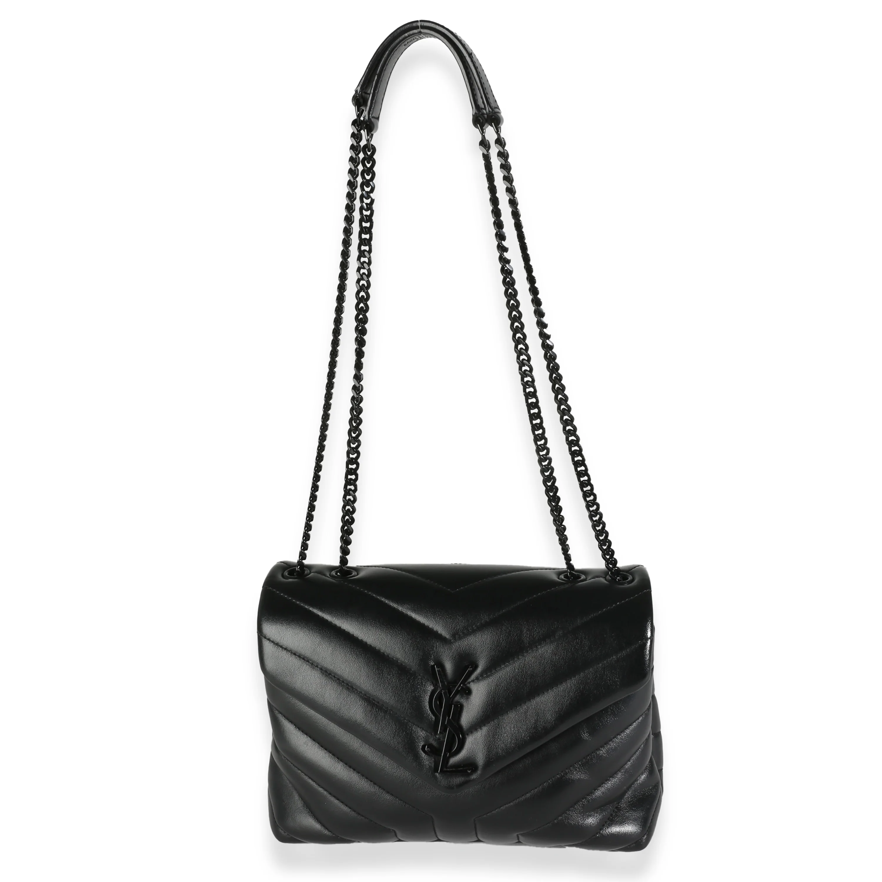 Black Matelasse Calfskin Small Lou Lou Chain Bag - Image 8
