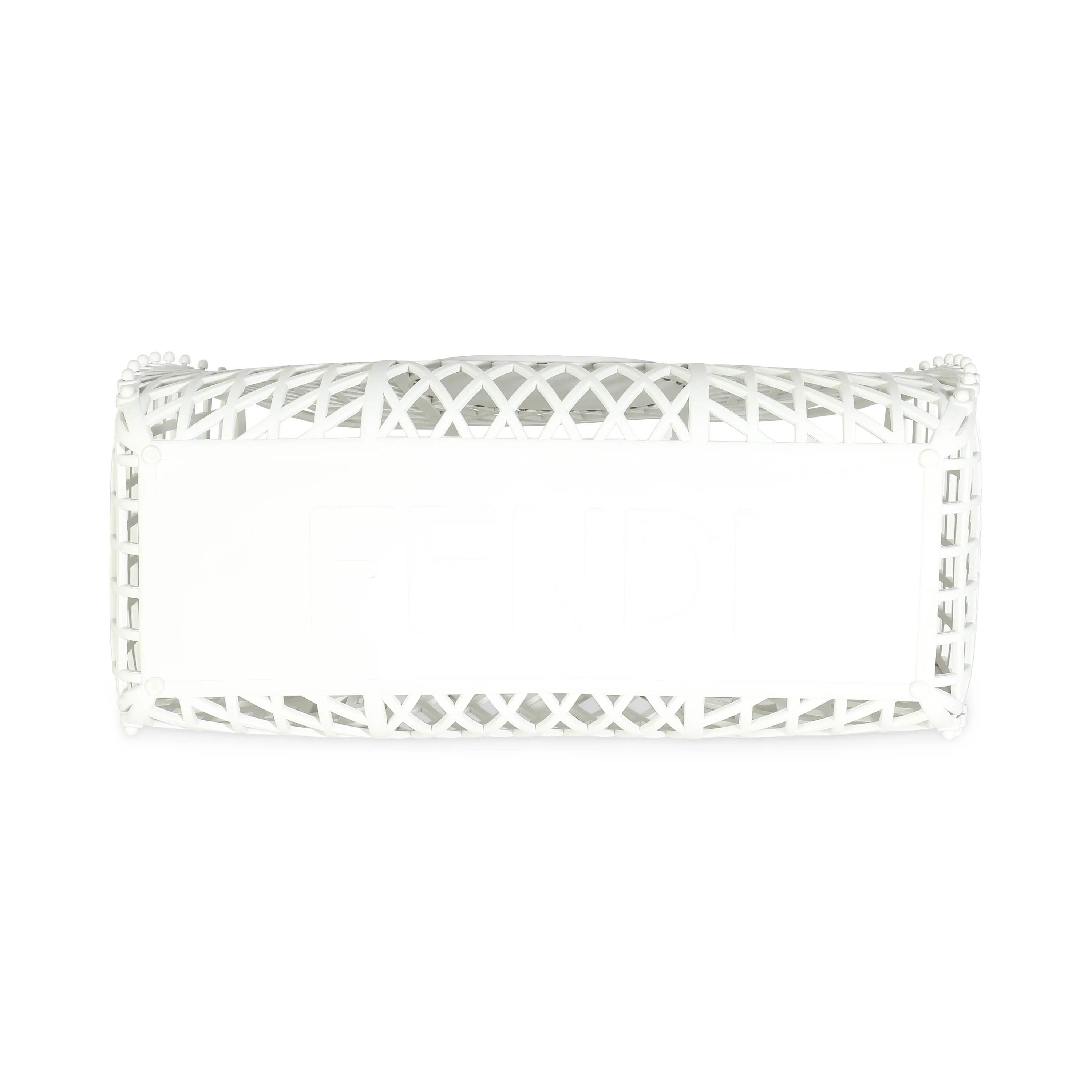 White Recycled Plastic Vitello Liberty Matte Medium Fendi Basket - Image 5