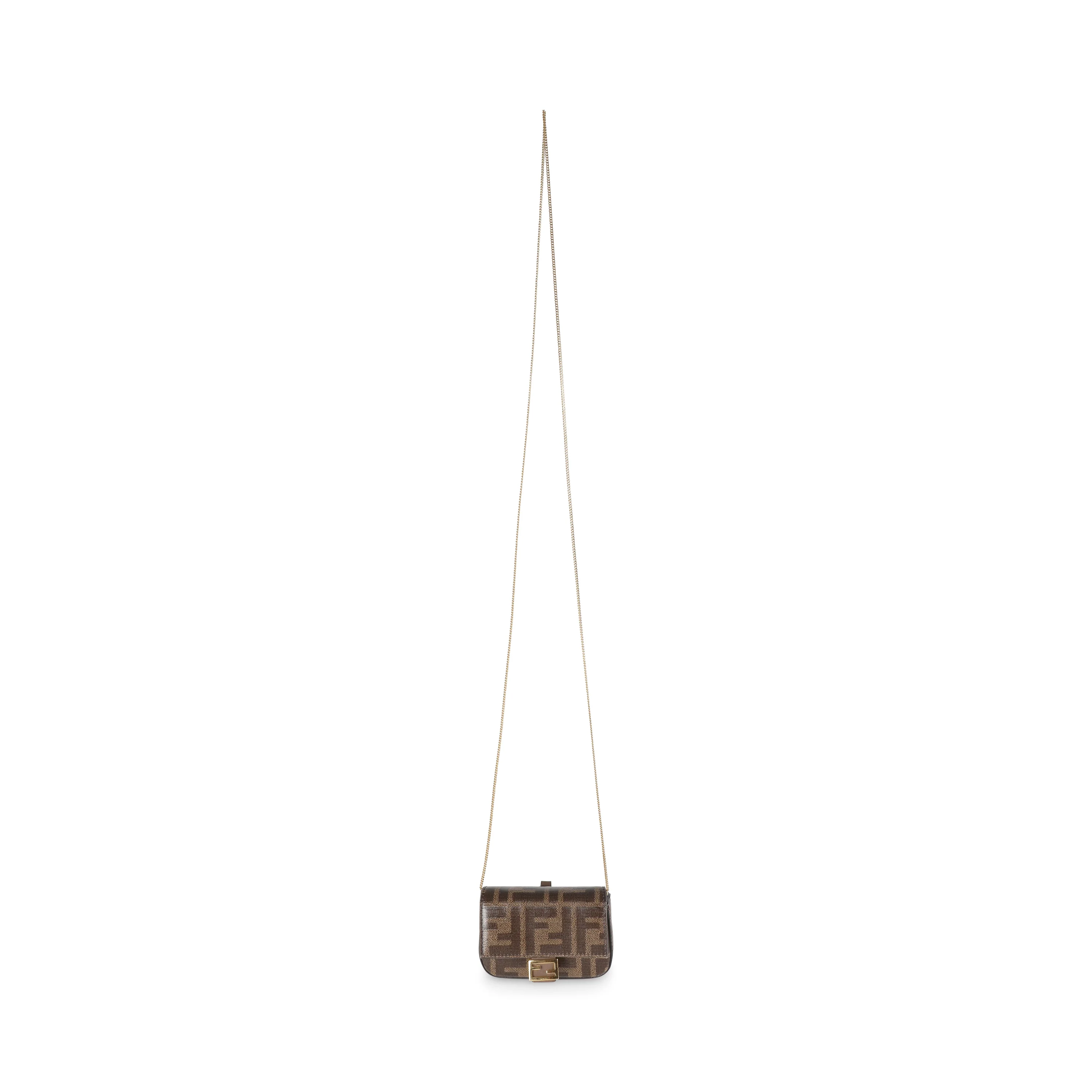 Brown Glazed Fabric FF 1974 Nano Baguette Charm - Image 8