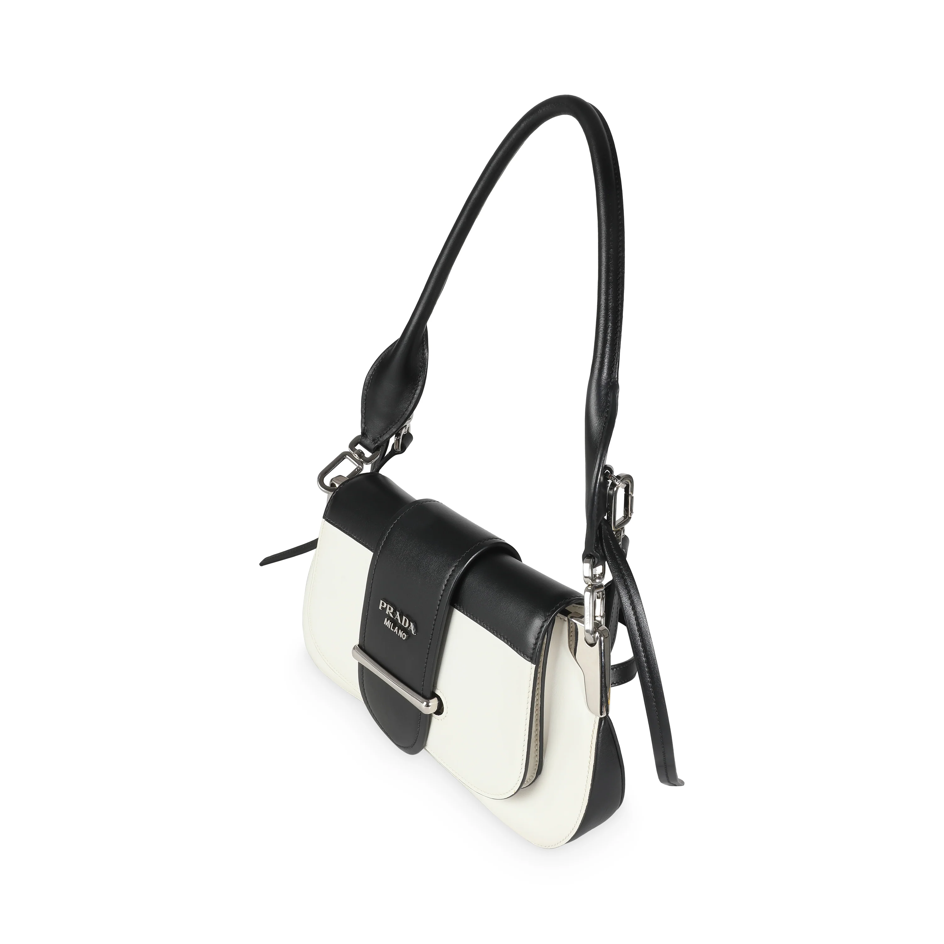 Black White City Calfskin Sidonie Shoulder Bag - Image 2