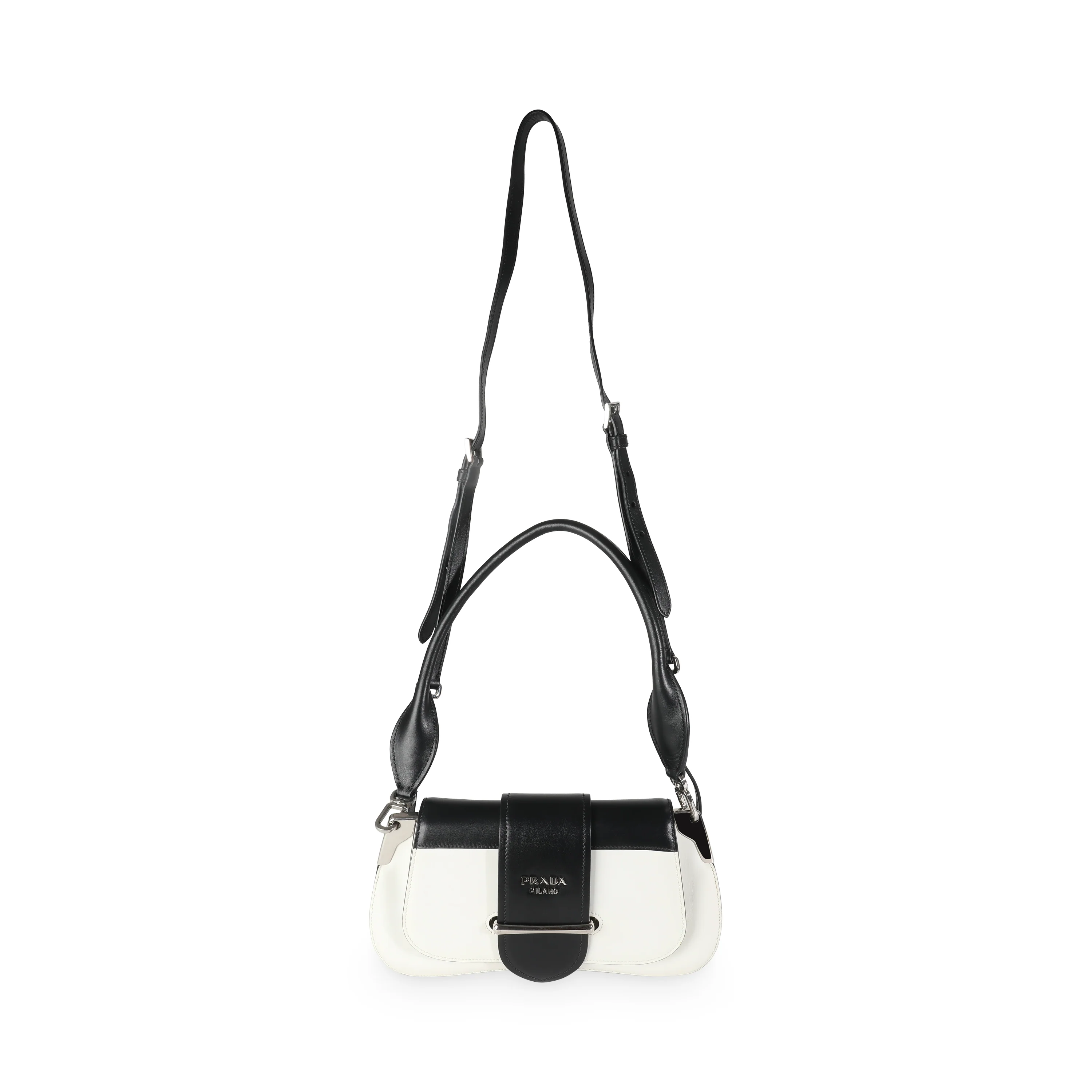 Black White City Calfskin Sidonie Shoulder Bag - Image 8