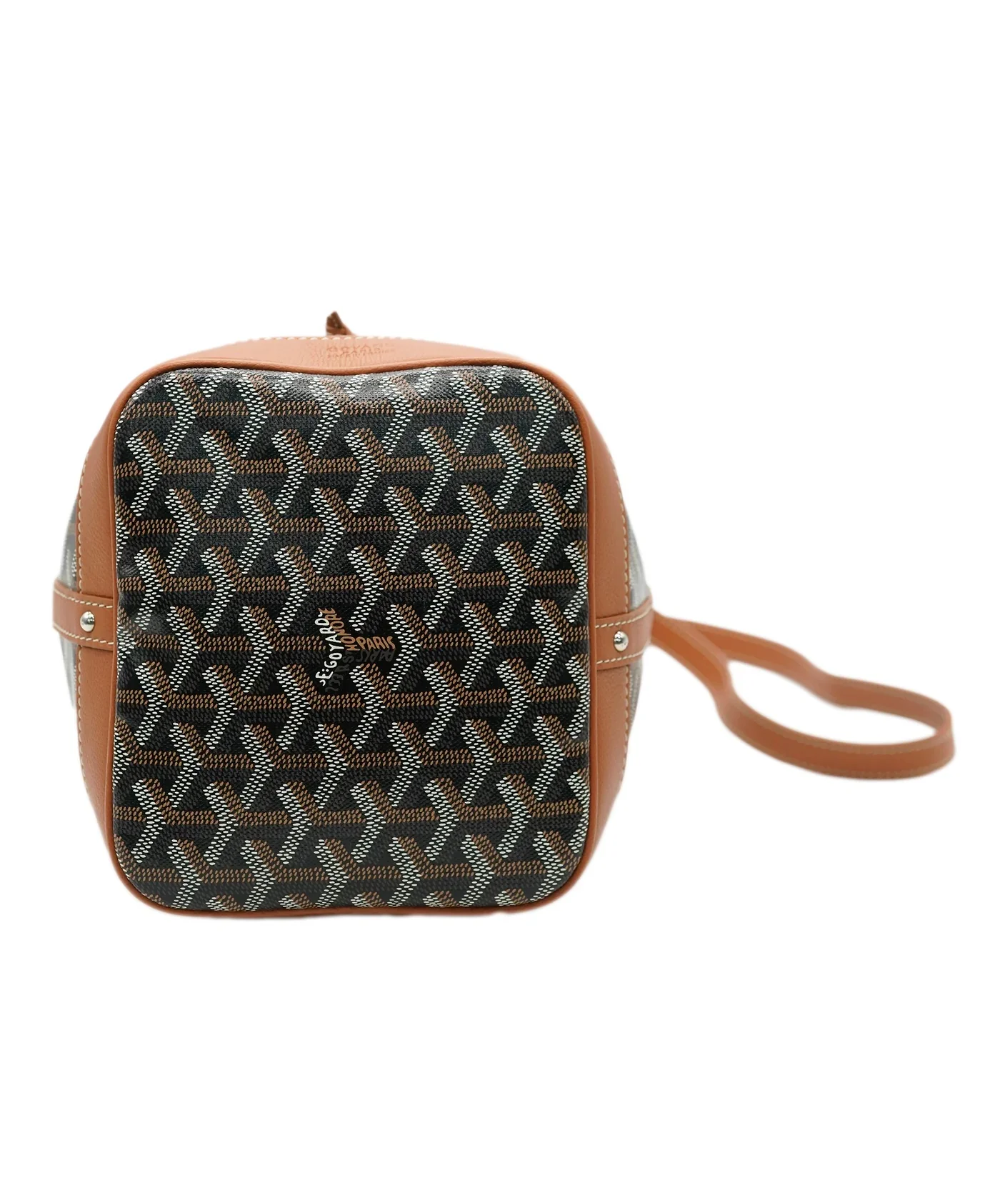 Black Gold Goyardine Canvas Petit Flot Bucket PM - Image 6